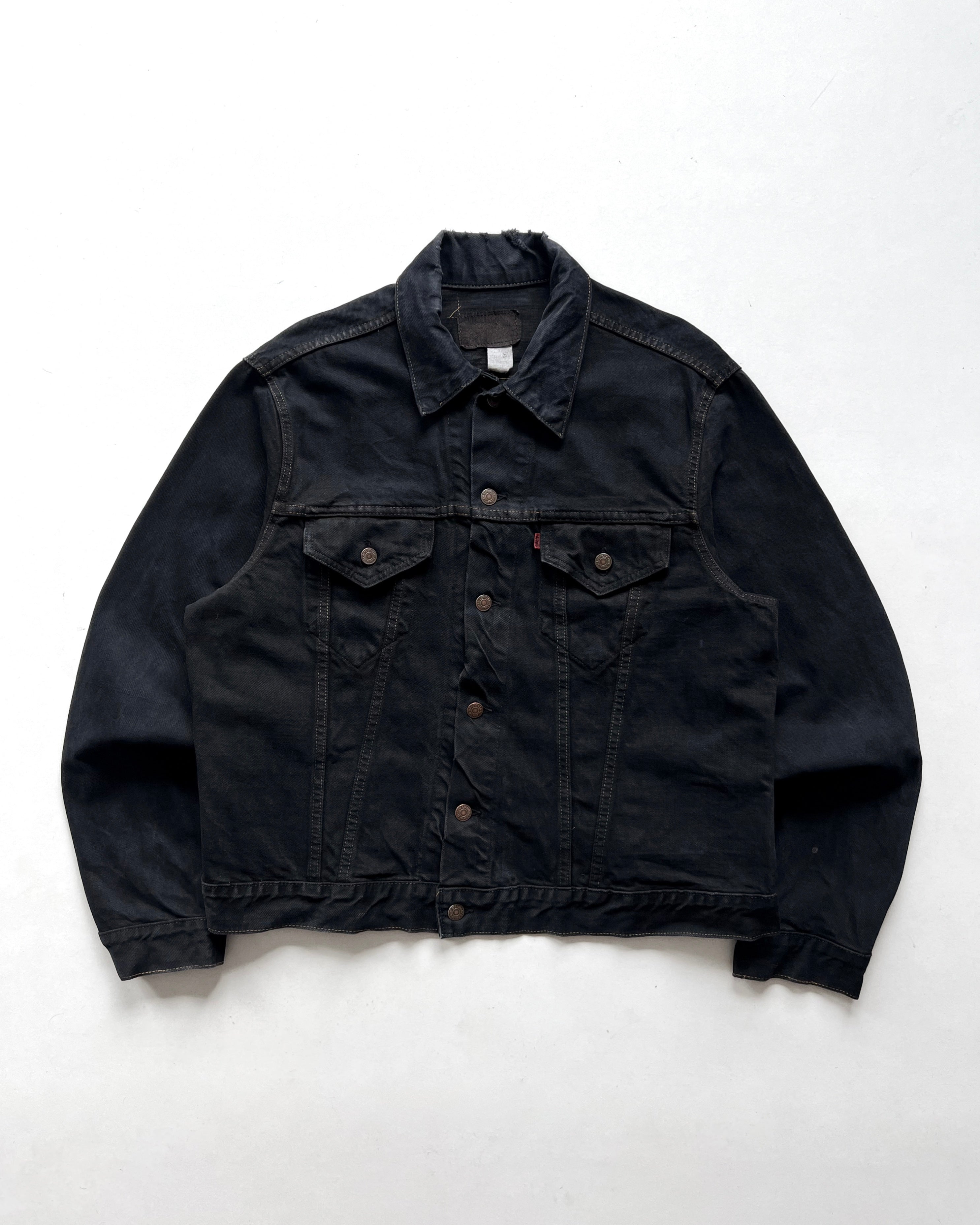 1970S OVERDYED BLACK LEVI'S 70505 TYPE III DENIM JACKET (XL)