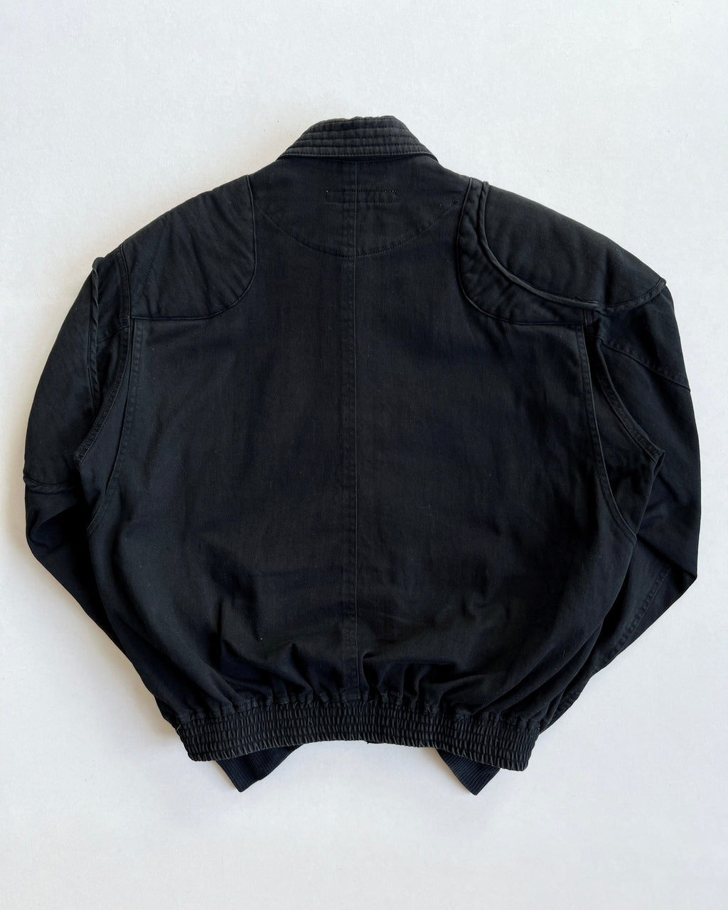 1980S BLACK KATHARINE HAMNETT CARGO BOMBER (M)
