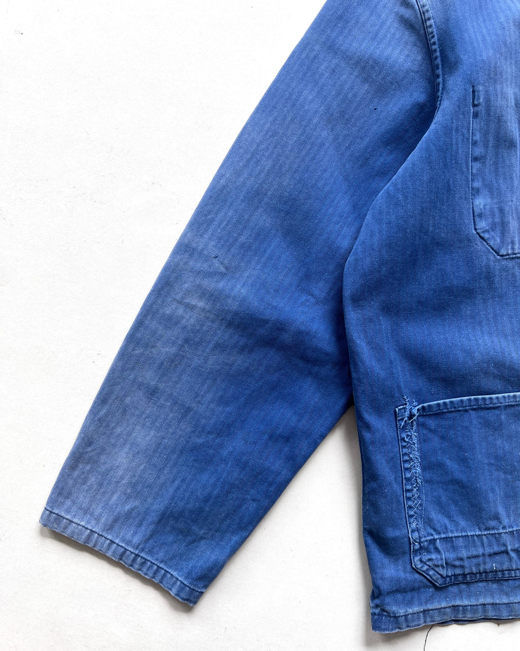 1970S SUN FADED GERMAN HBT WORK JACKET (L)