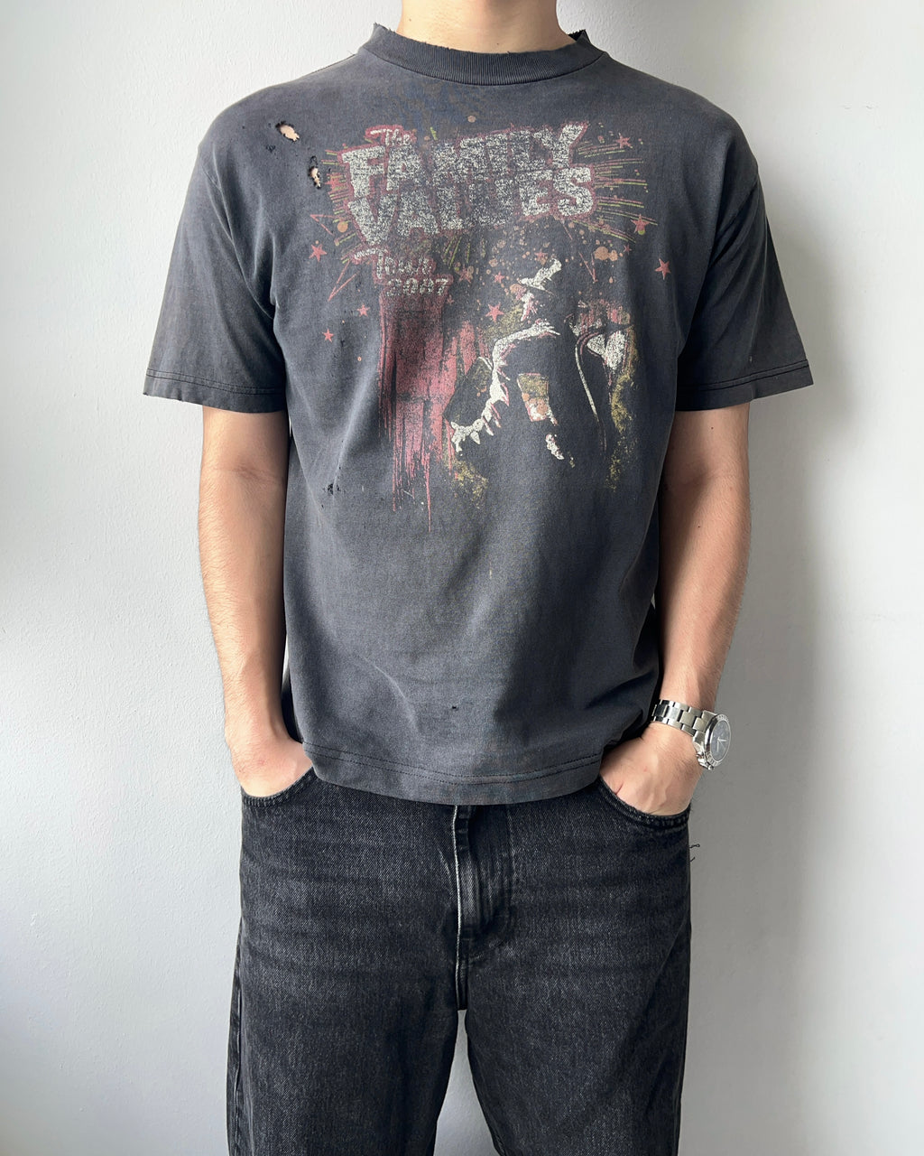 2007 KORN 'THE FAMILY VALUES TOUR' DISTRESS TEE (M)