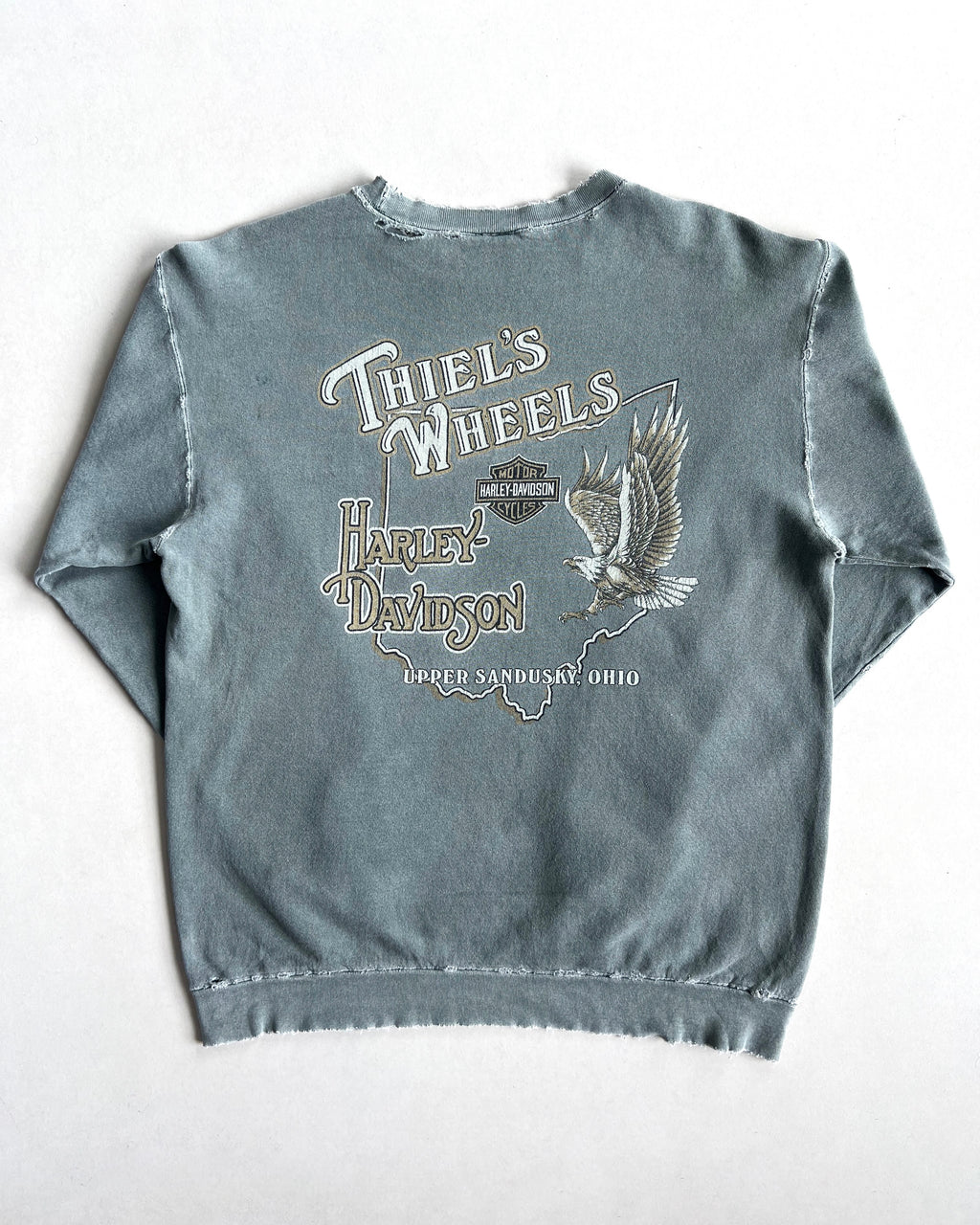 1990S FADED HARLEY DAVISON DISTRESSED SWEATSHIRT (L)