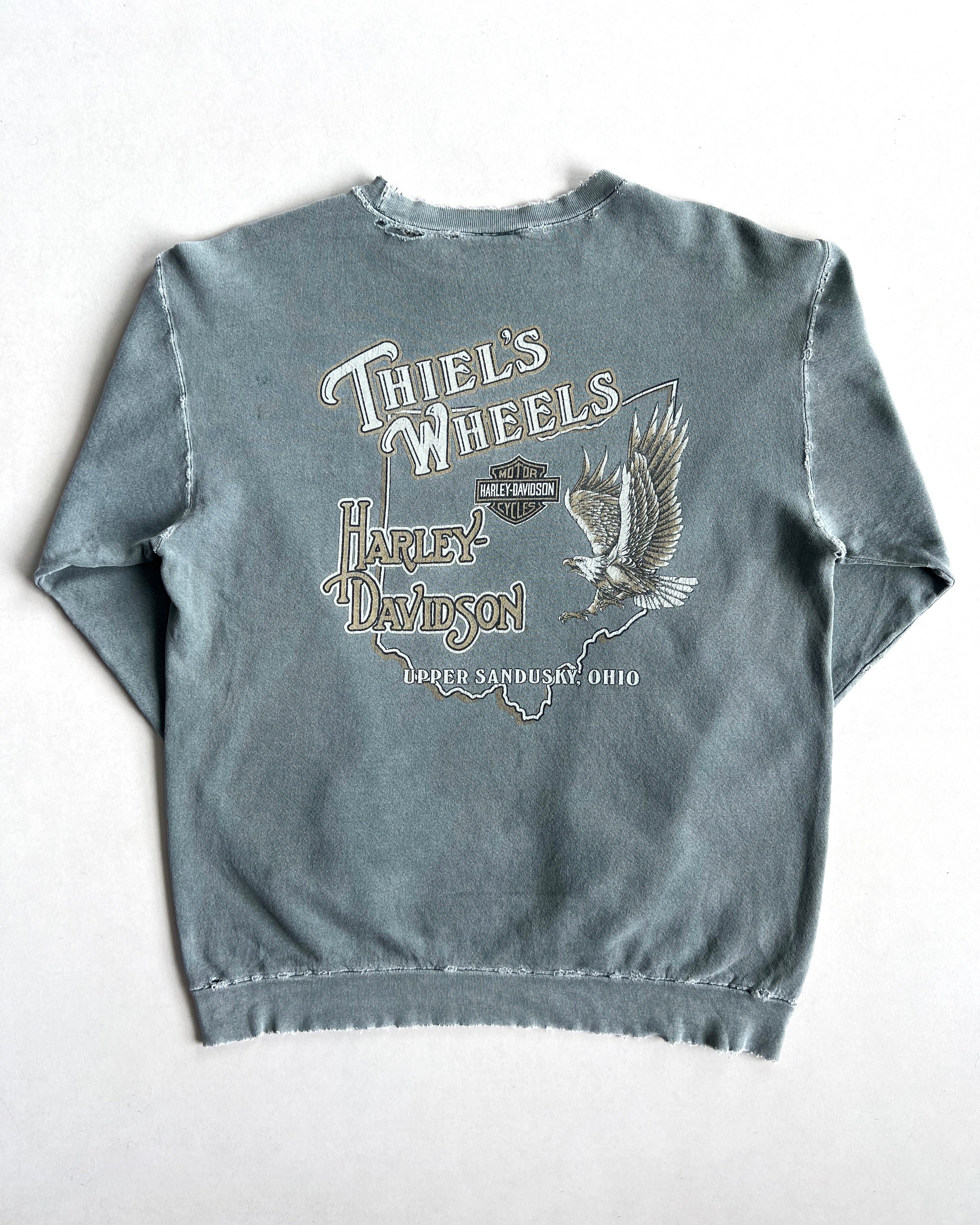 1990S FADED HARLEY DAVISON DISTRESSED SWEATSHIRT (L)