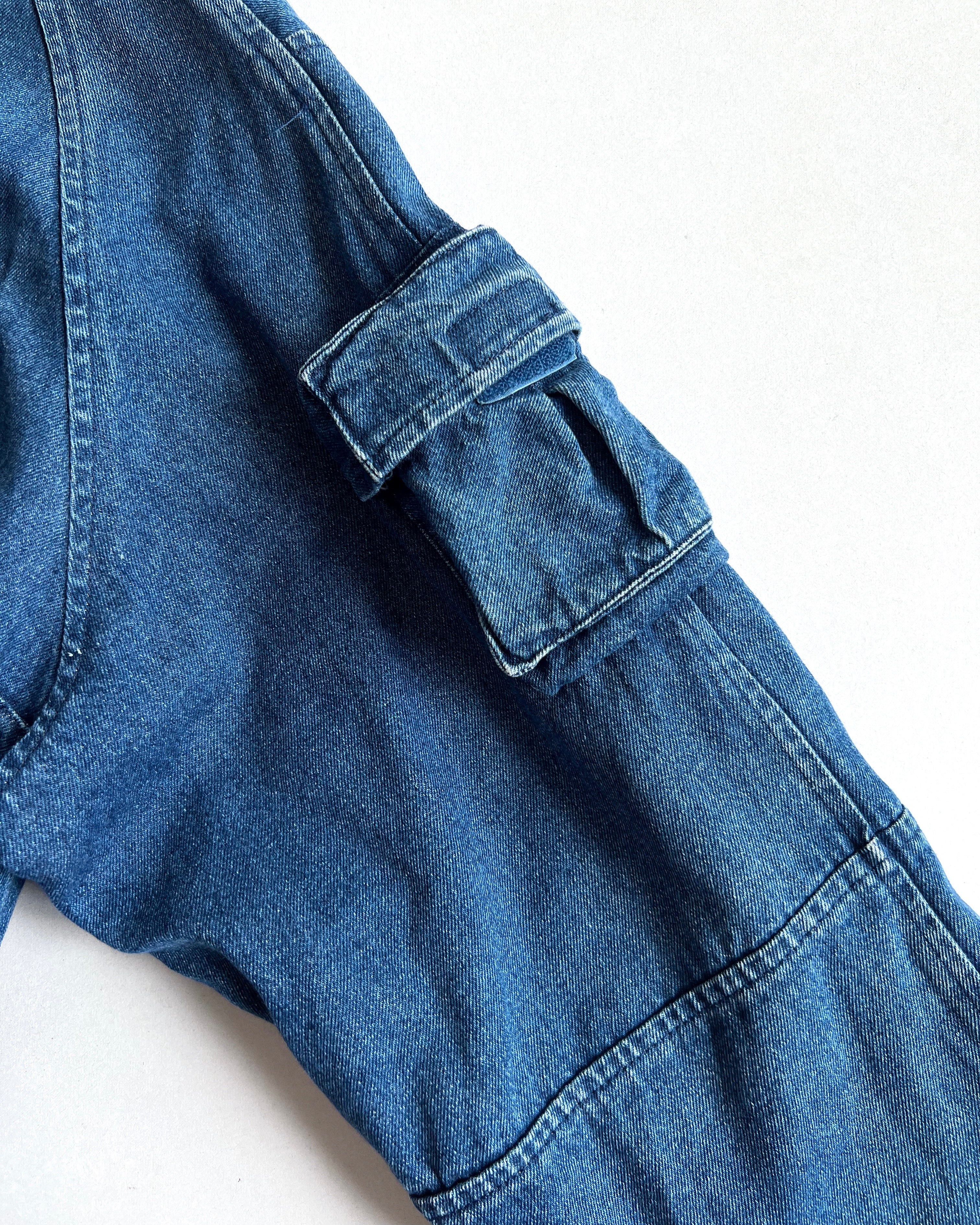 1980S LIPSTAR REVERSIBLE DENIM/HICKORY CARGO JACKET (L)