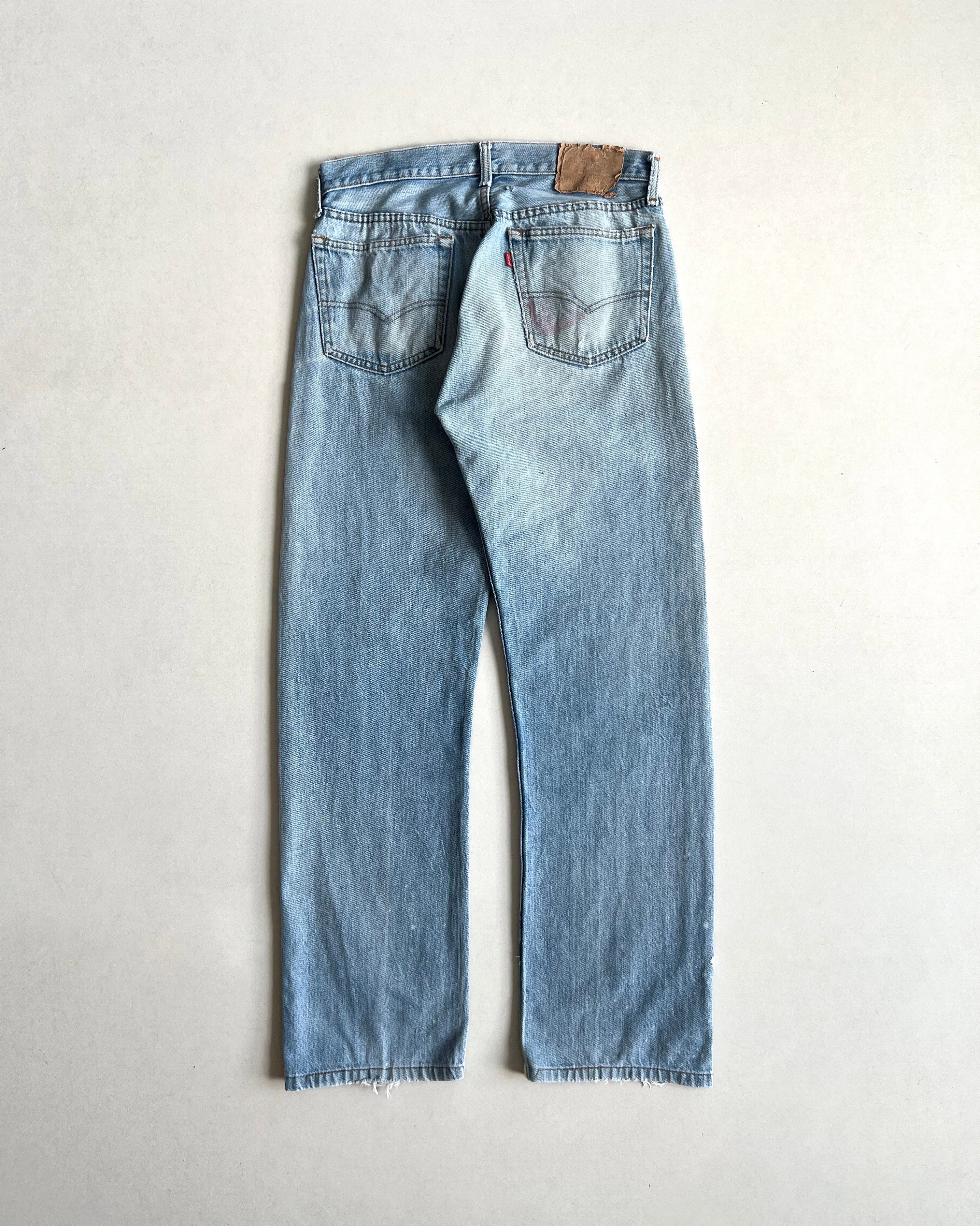 1980S FADED LEVI'S 501 REPAIRED JEANS (31)