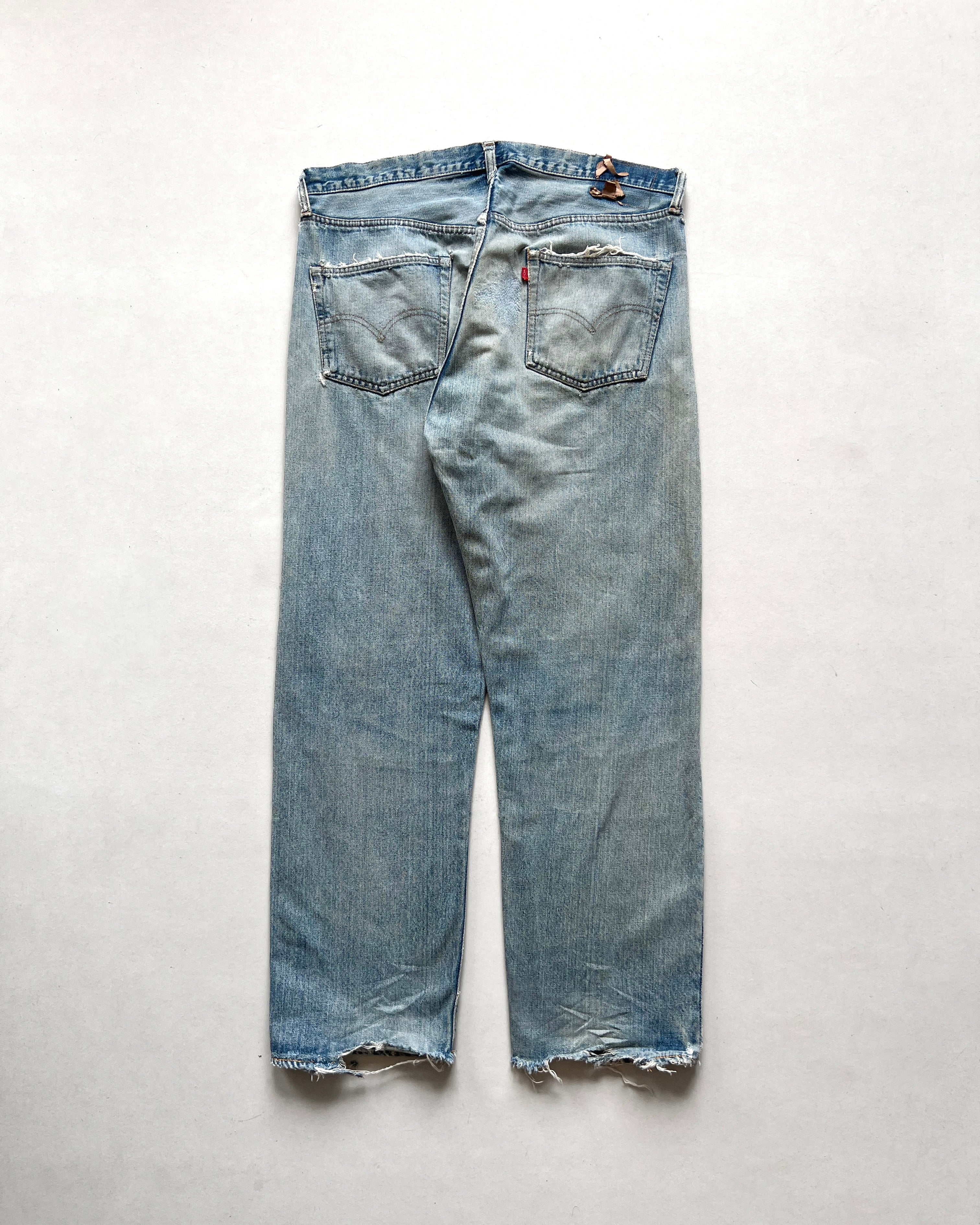 1970S LEVI'S 501 REDLINE SELVEDGE REPAIRED JEANS (38)