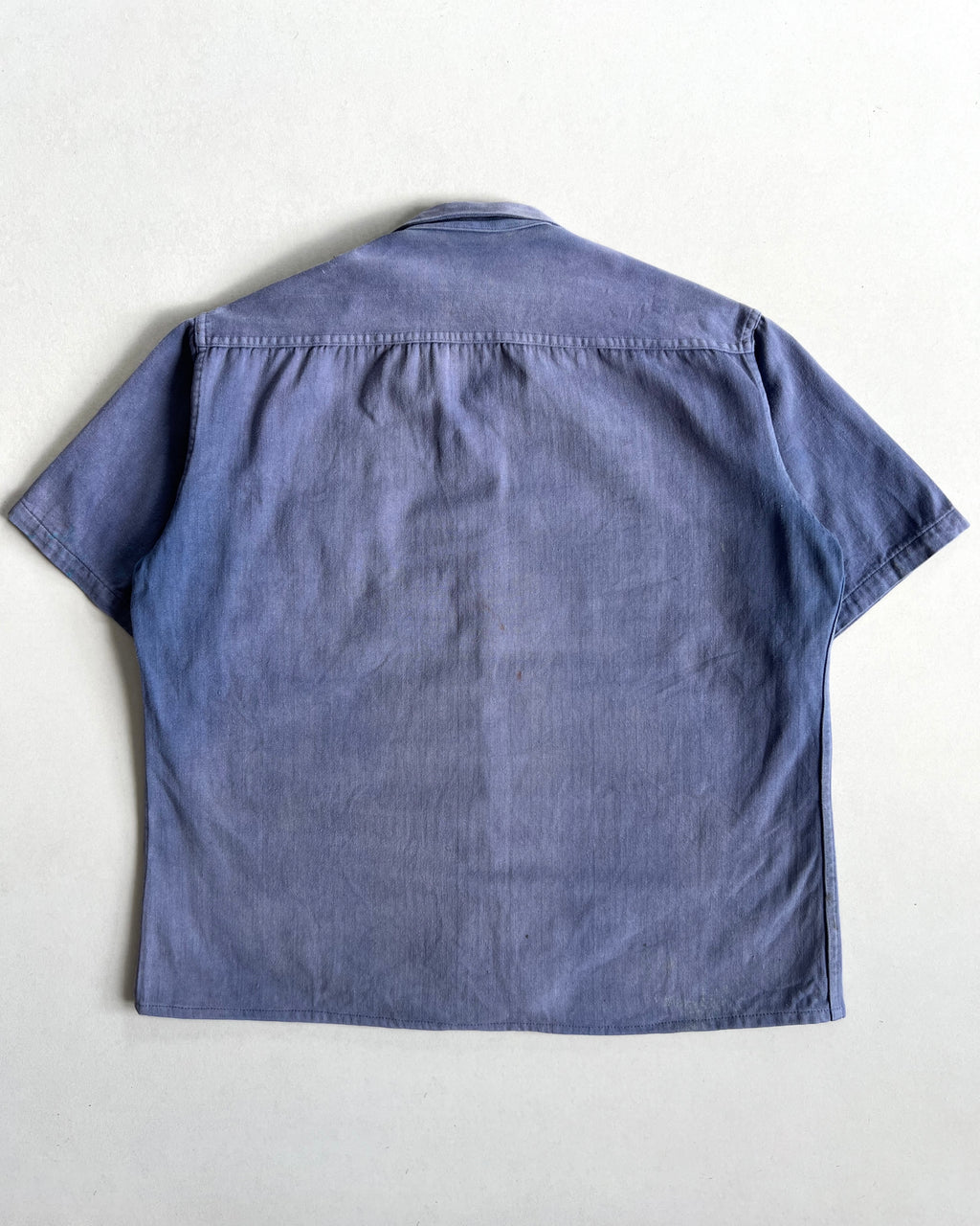 1950S SUN FADED FRENCH HBT WORK SHIRT (L)