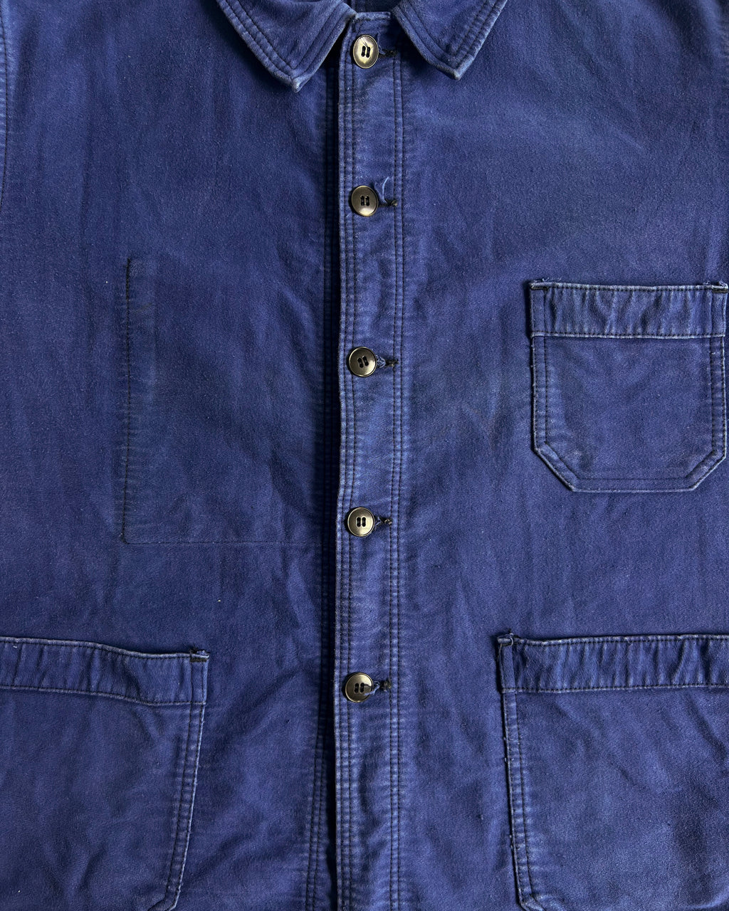 1950S ROUND COLLAR FRENCH MOLESKIN WORK CHORE (L)