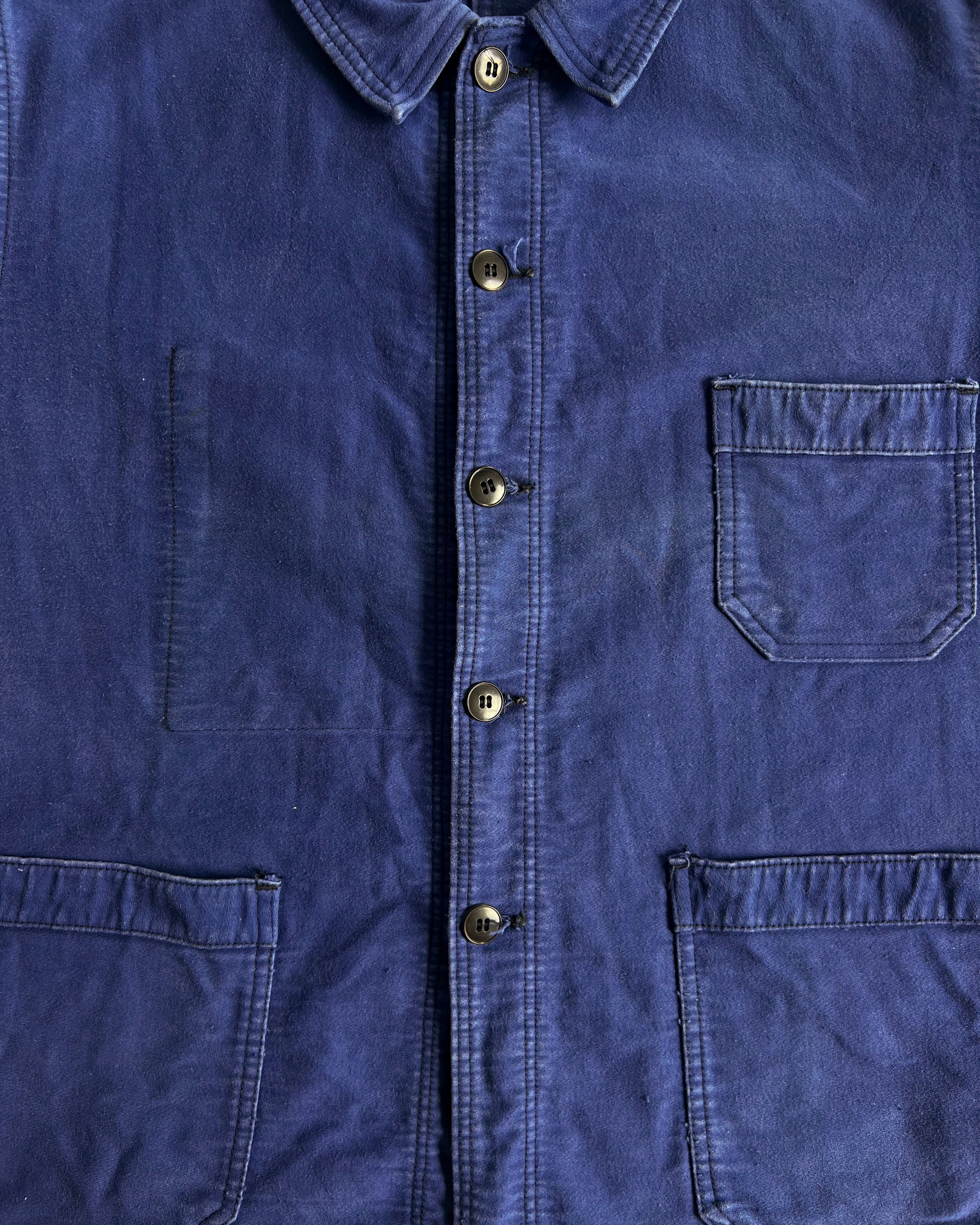 1950S ROUND COLLAR FRENCH MOLESKIN WORK CHORE (L)