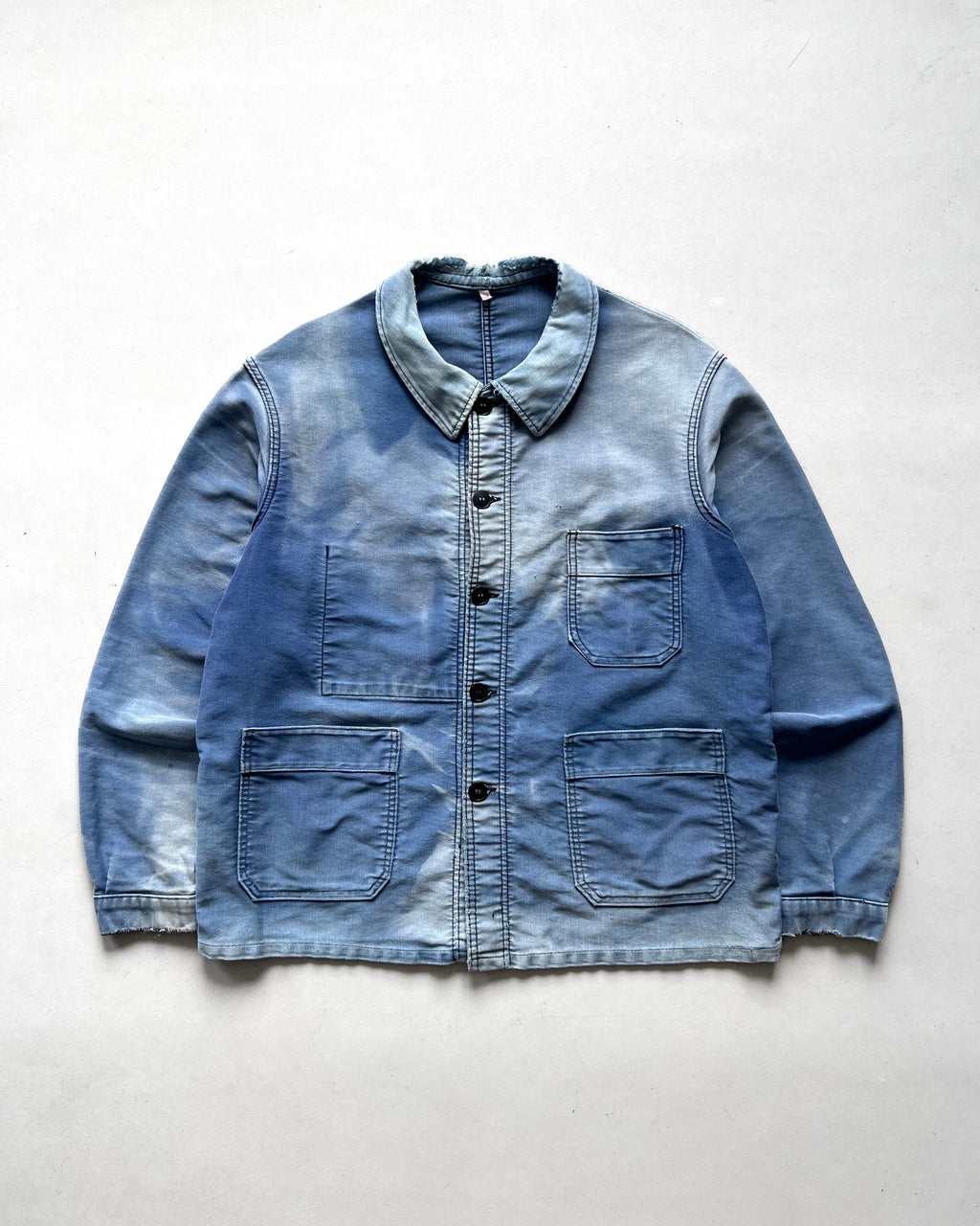 1950S FADED ADOLPHE LAFONT FRENCH MOLESKIN WORK JACKET (L)