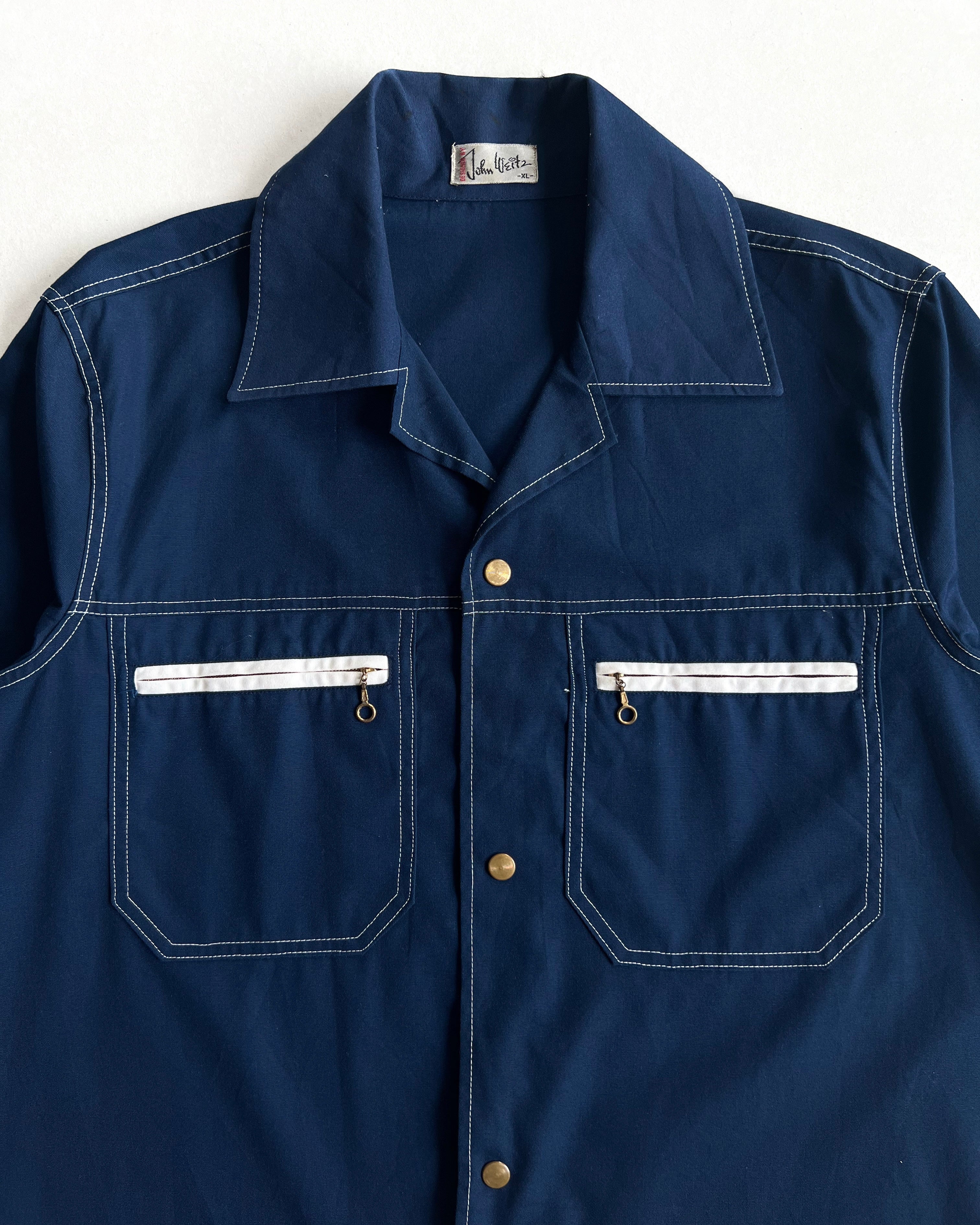 1970S JOHN WEITZ OPEN COLLAR SHIRT (XL)