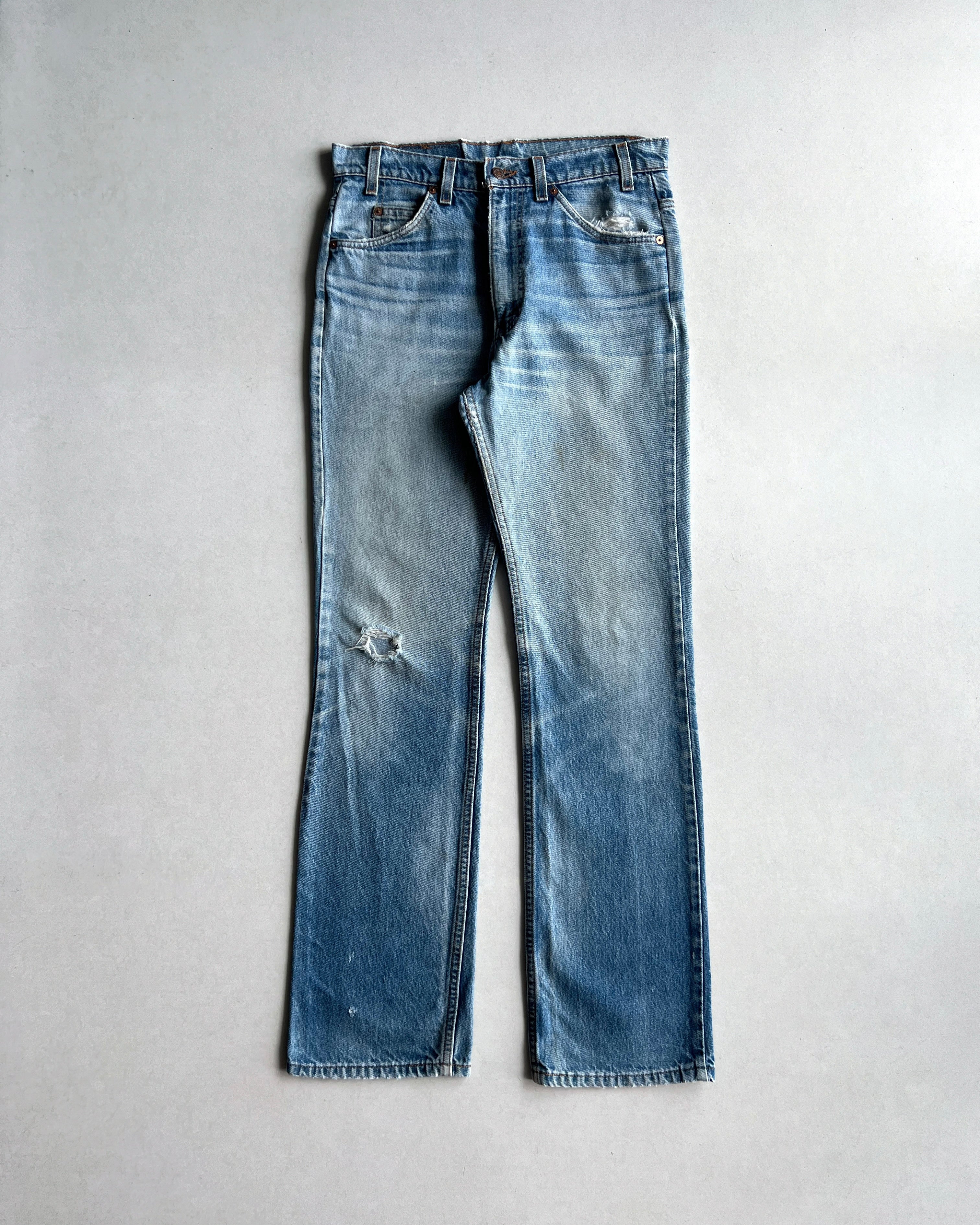 1990S FADED WASHED LEVI'S 517 FLARE JEANS (33X34)