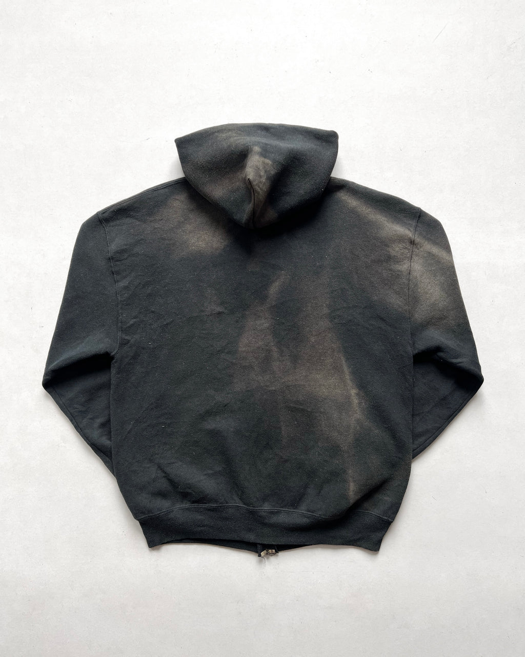 1990S FADED BLACK RUSSELL ZIP-UP HOODIE (L)