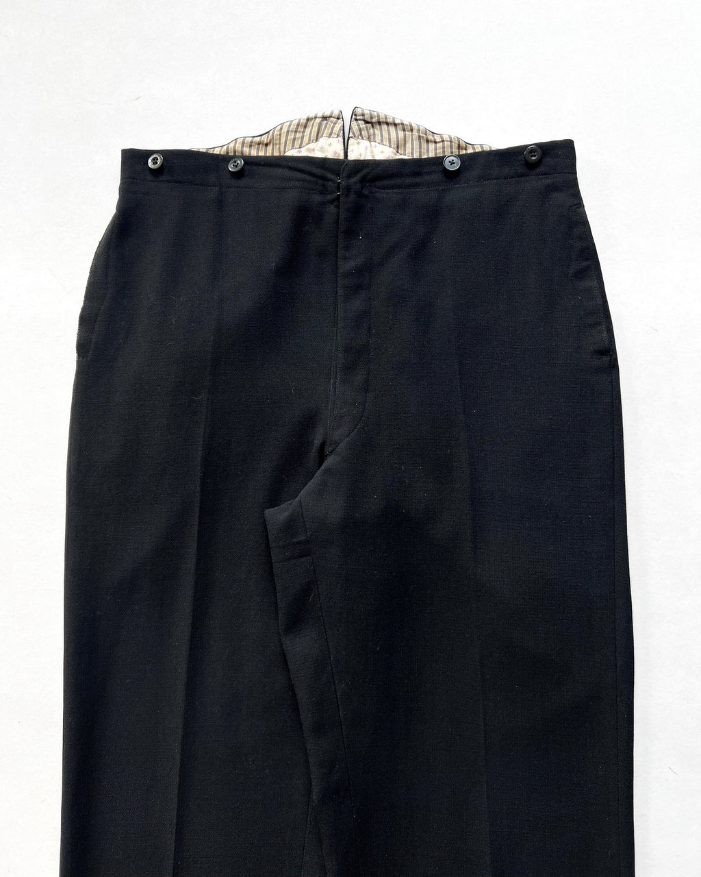 1930S EUROPE BLACK GENTLEMAN BUCKLE TROUSERS (34-39)