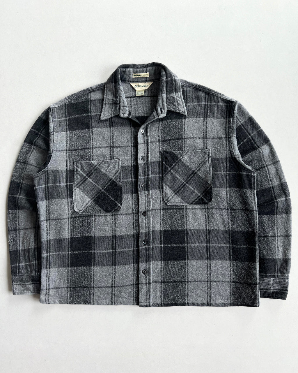 1980S BIG MAC ST. JOHN'S GREY PLAID FLANNEL (XL)
