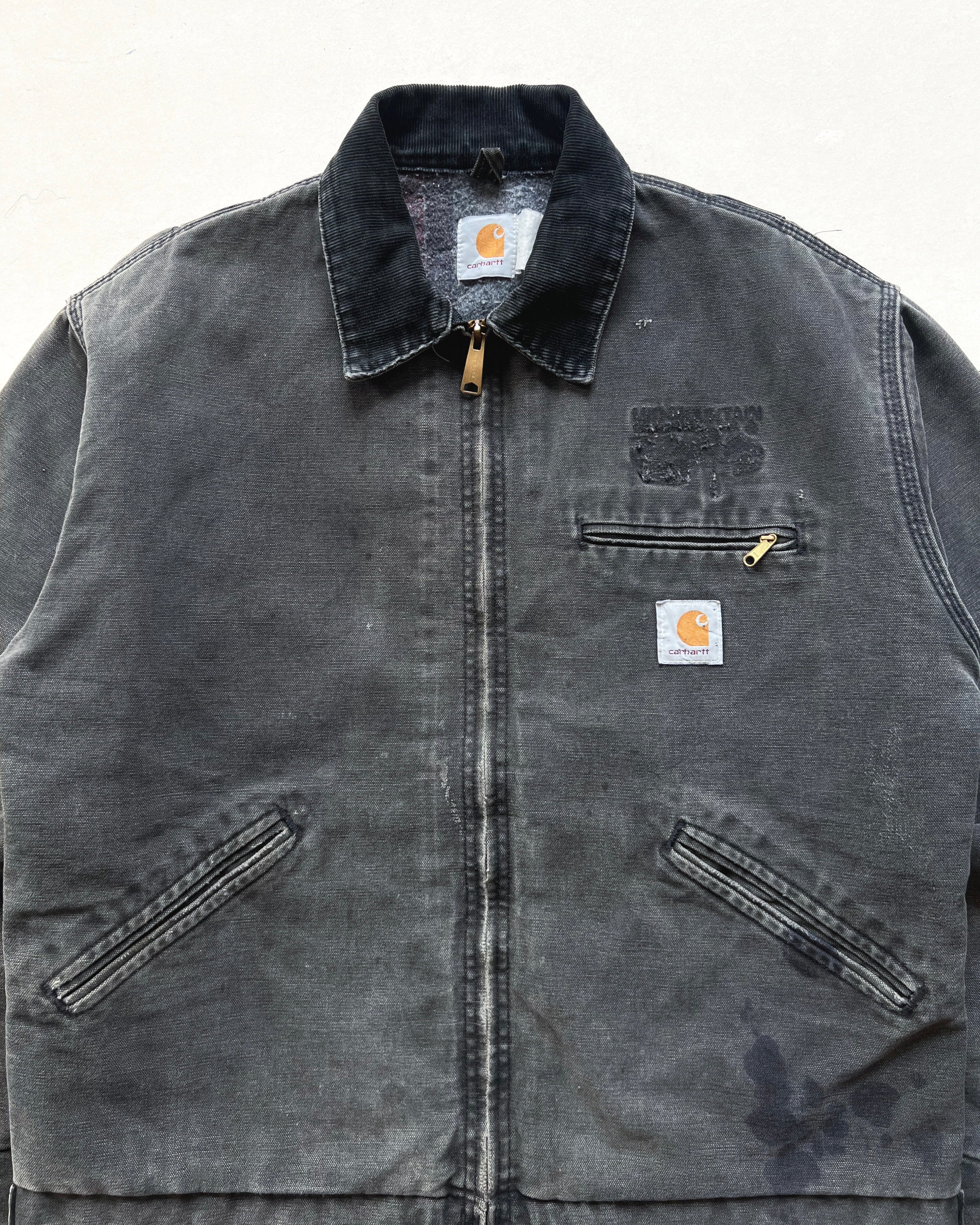 1990S FADED BLACK CARHARTT DETROIT JACKET (L)