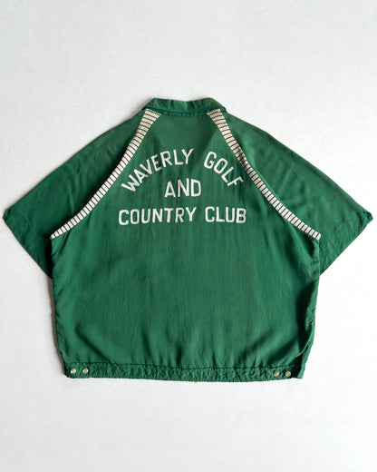 1950S RAYON 'WAVERLY GOLF AND COUNTRY CLUB' RAGLAN SHIRT (XL)