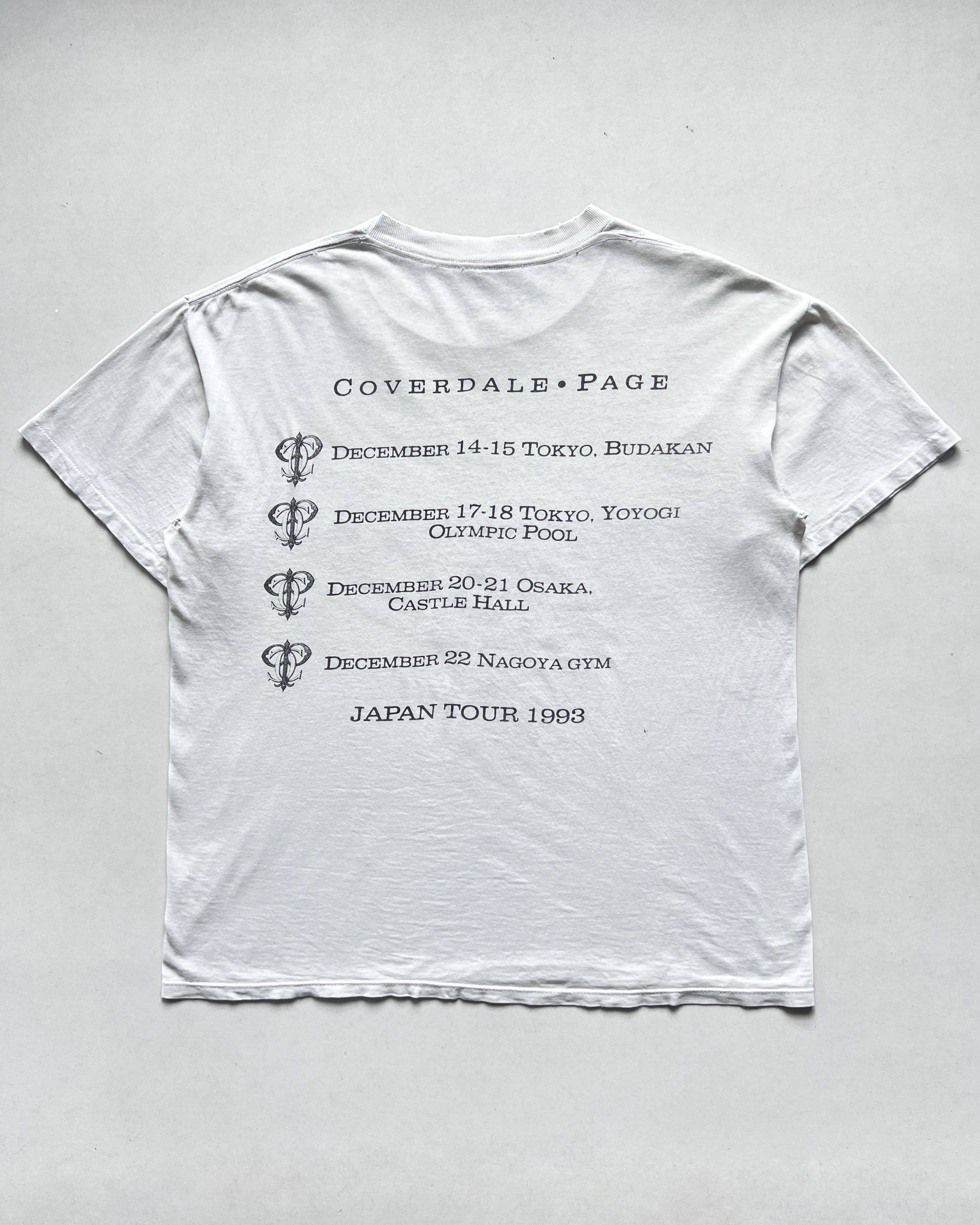 1993 COVERDALE/PAGE JAPAN TOUR BROCKUM TEE (L)