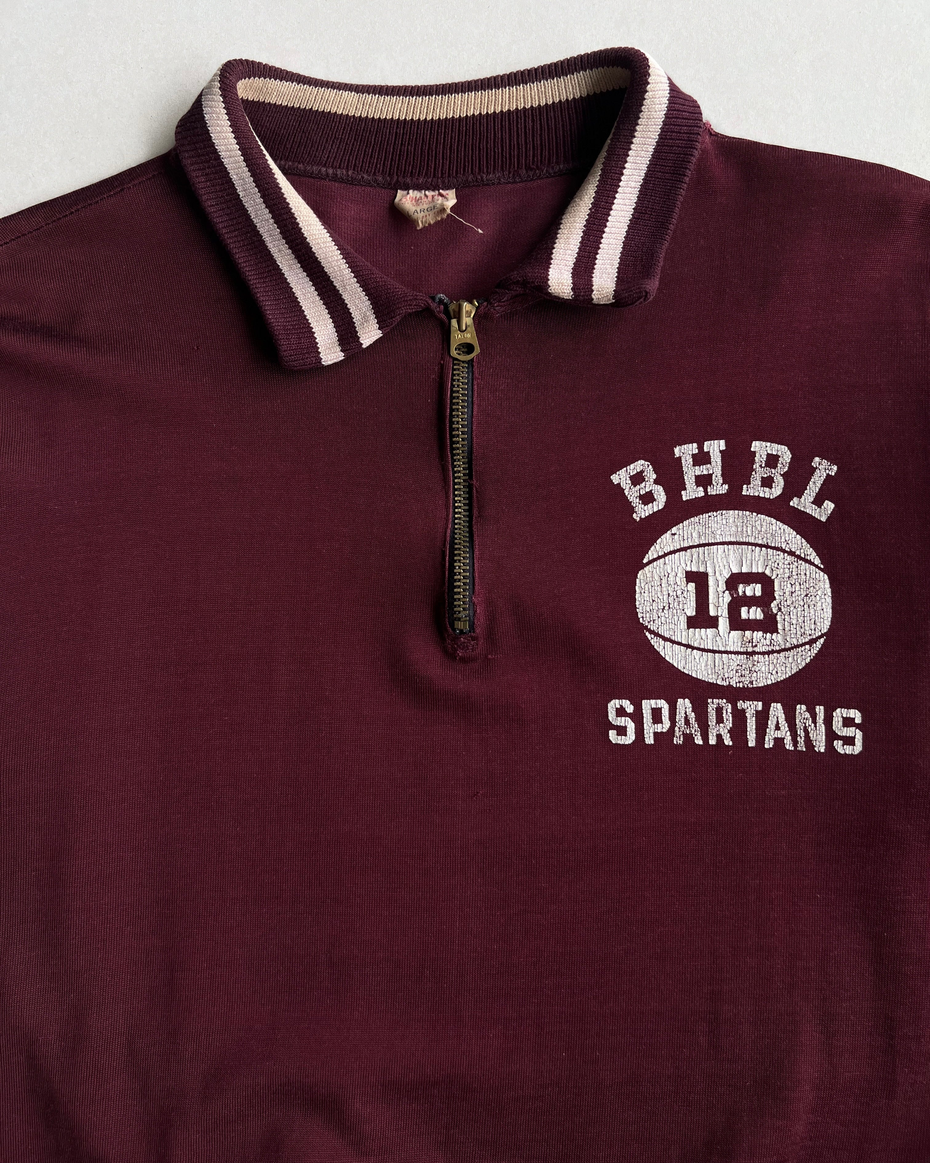 1950S CHAMPION 'BHBL SPARTANS' QUARTER-ZIP UNIFORM (L)