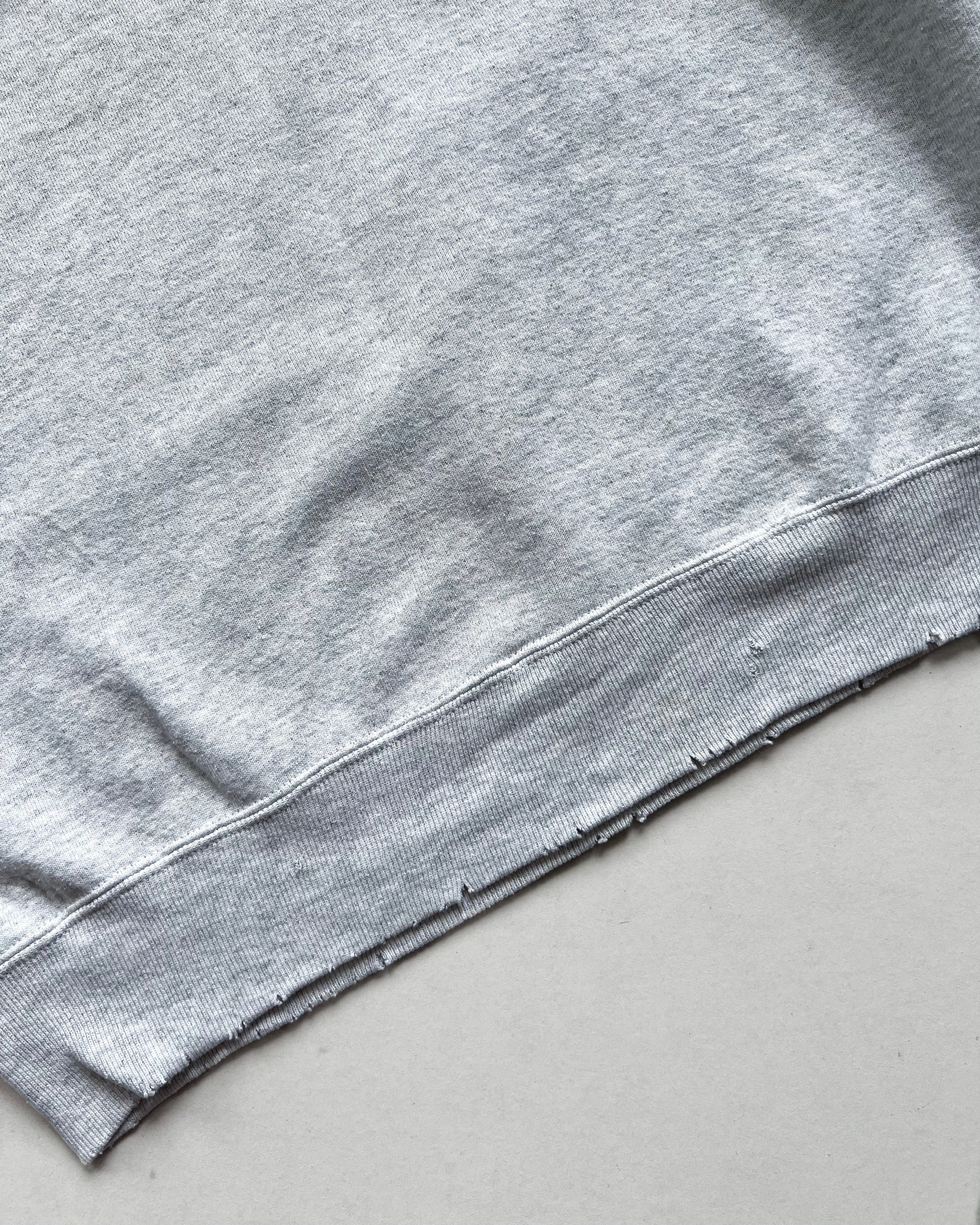 1990S GREY JERZEES RAGLAN CUT-OFF SWEATSHIRT (L)