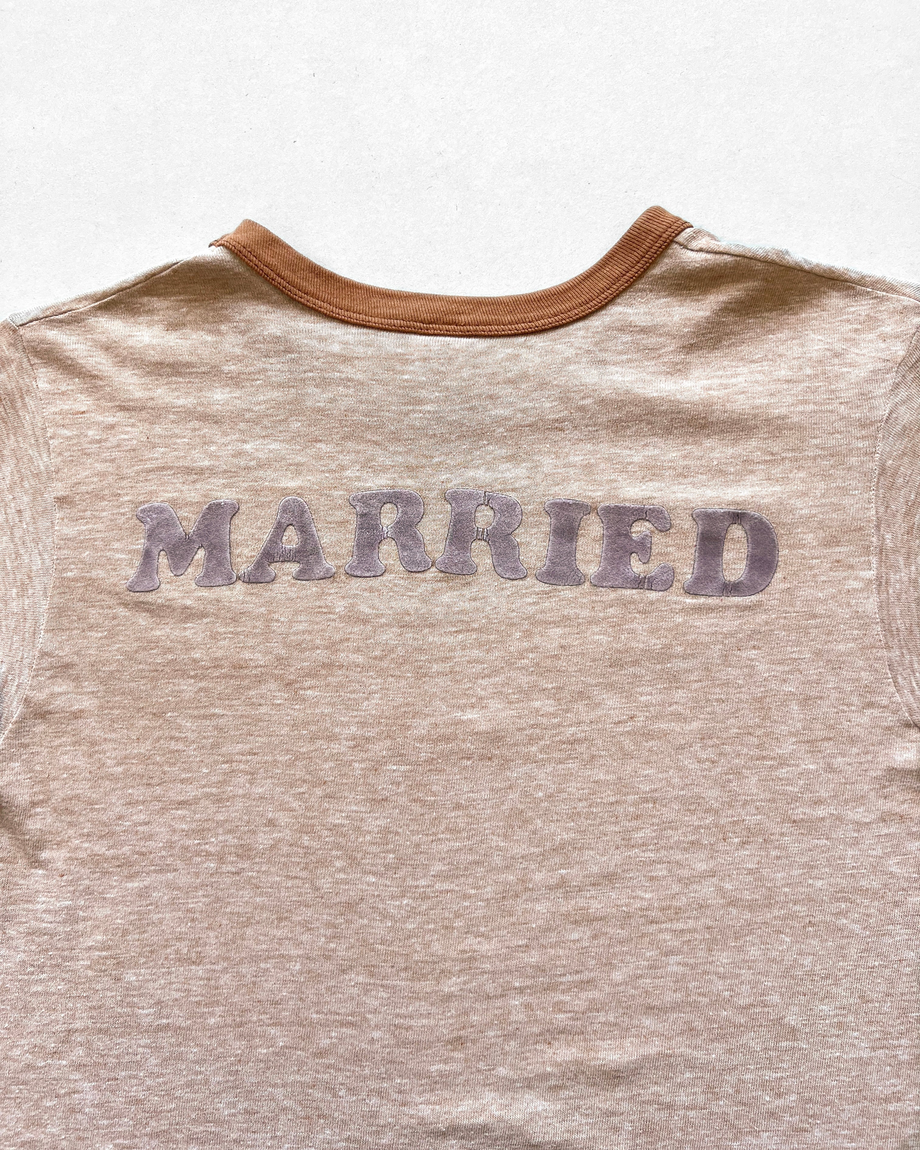 1970S HANES 'JUST MARRIED' RINGER TEE (S)