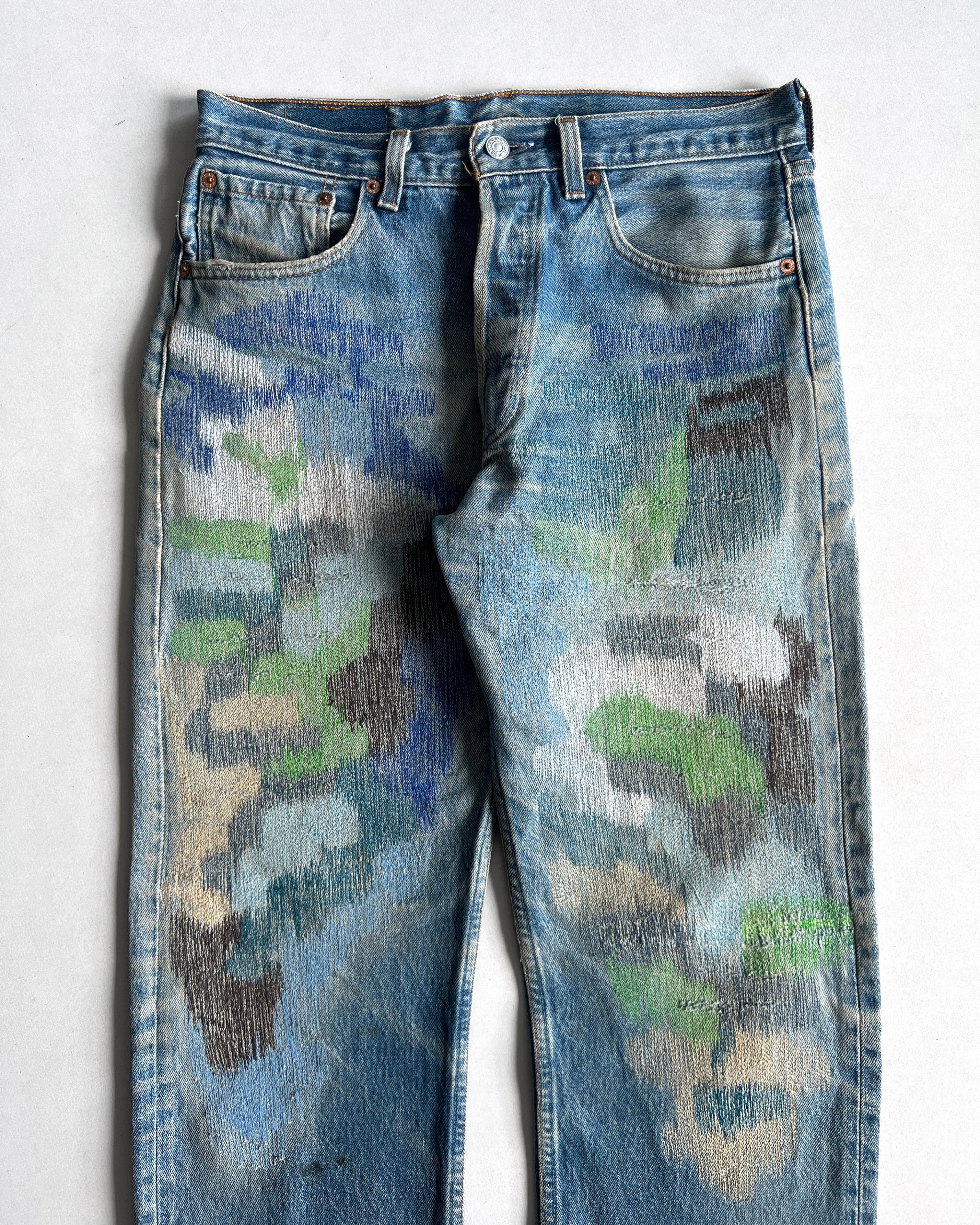 1990S LEVI'S 501 EMBROIDERED JEANS (32)