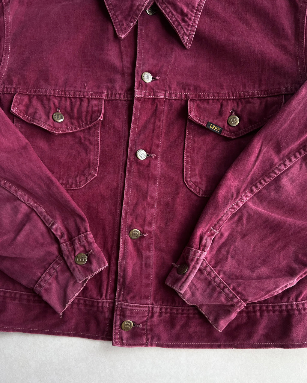 1970S MAROON LEE MOLESKIN WORK JACKET (L/XL)