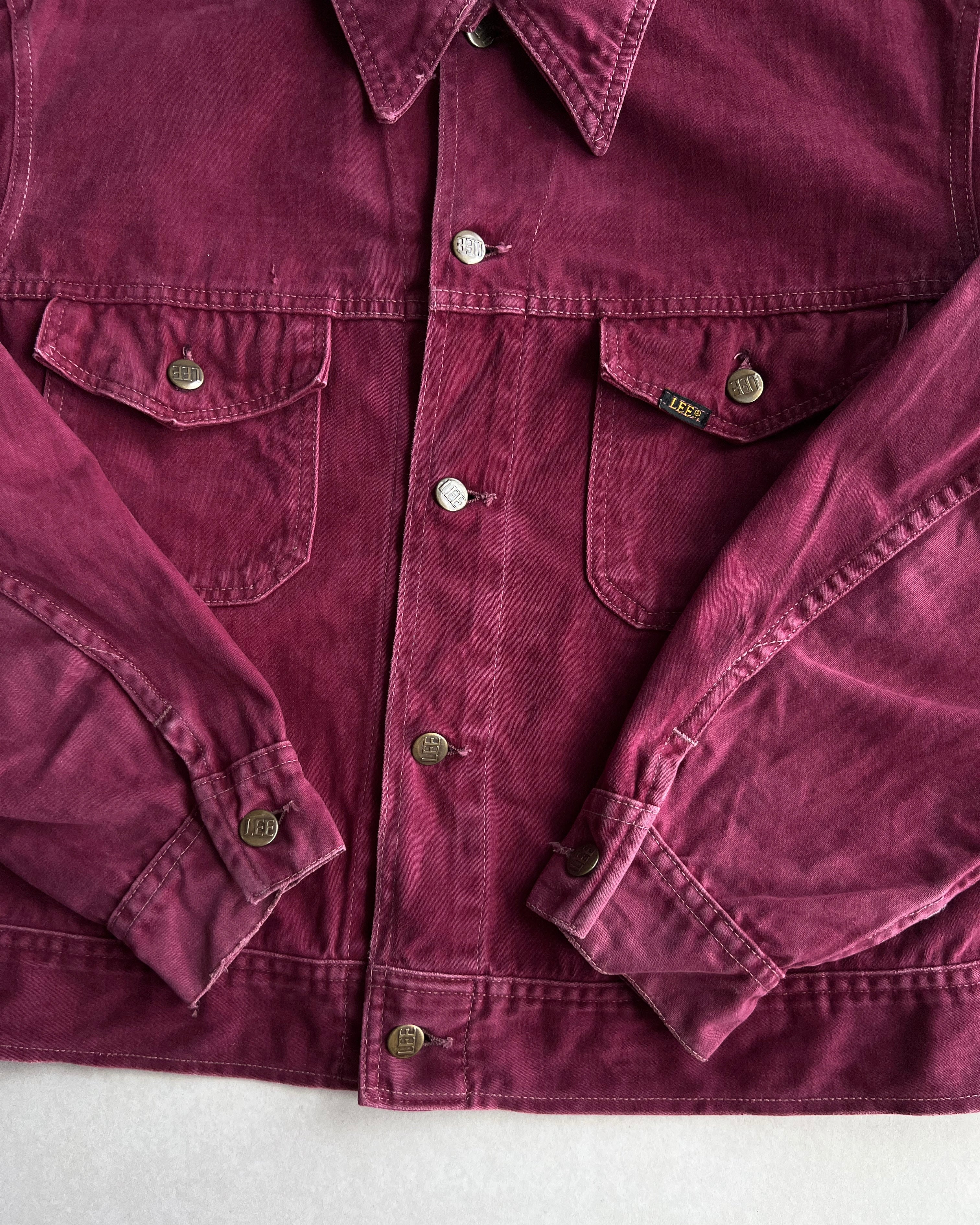 1970S MAROON LEE MOLESKIN WORK JACKET (L/XL)