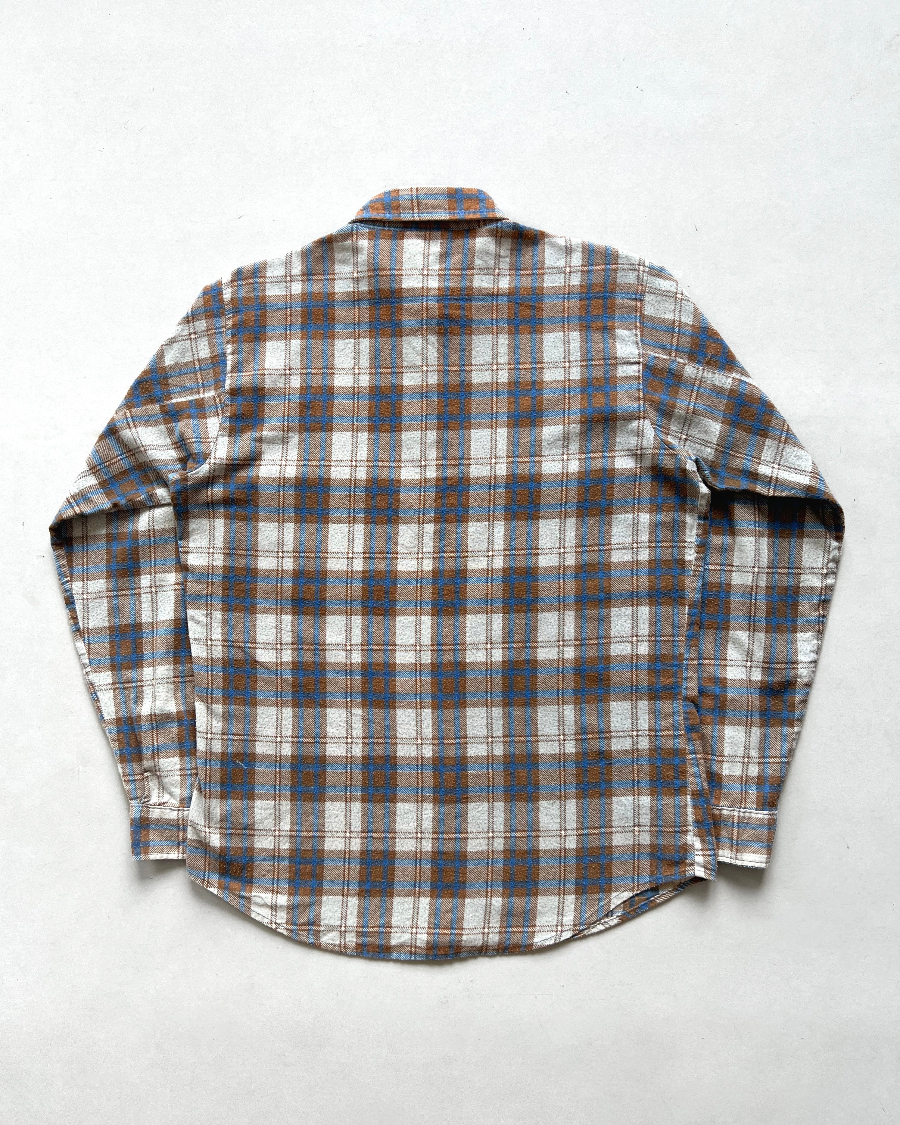 1970S FIVE BROTHERS PLAID FLANNEL SHIRT (M)