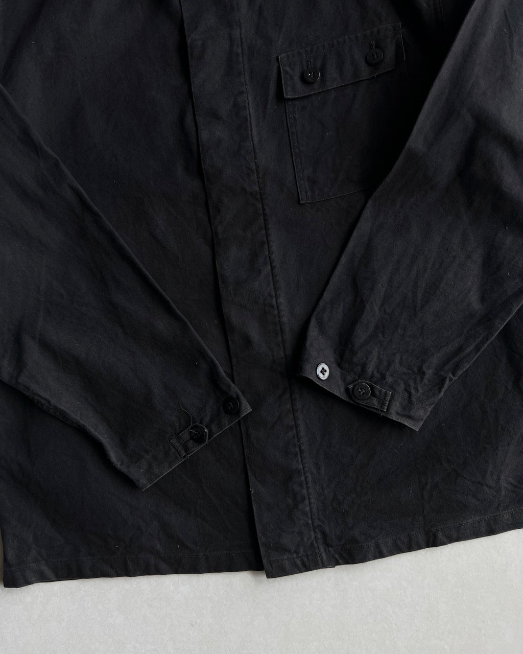 1970S BLACK GERMAN ARMY SINGLE POCKET SHIRT (L)