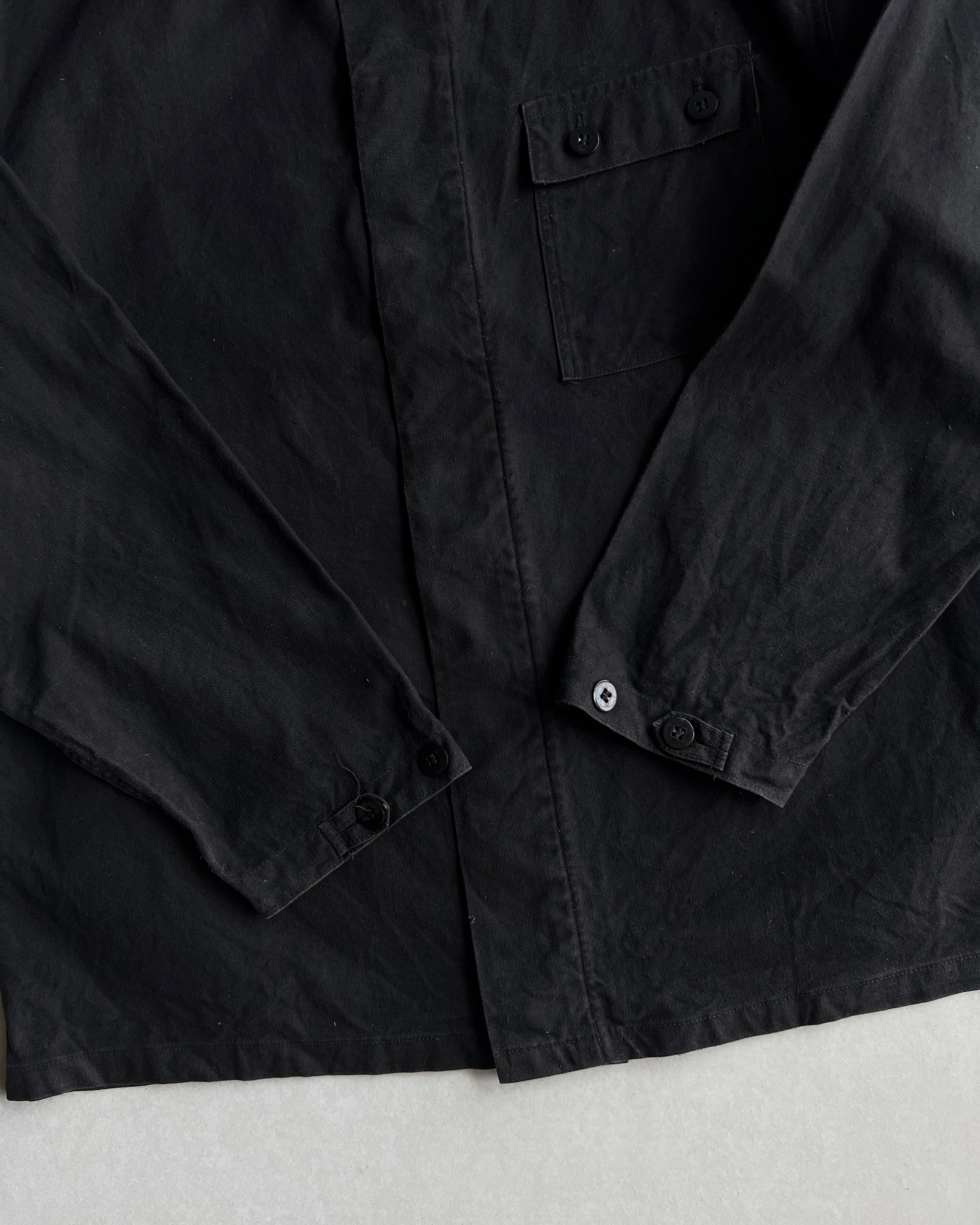 1970S BLACK GERMAN ARMY SINGLE POCKET SHIRT (L)