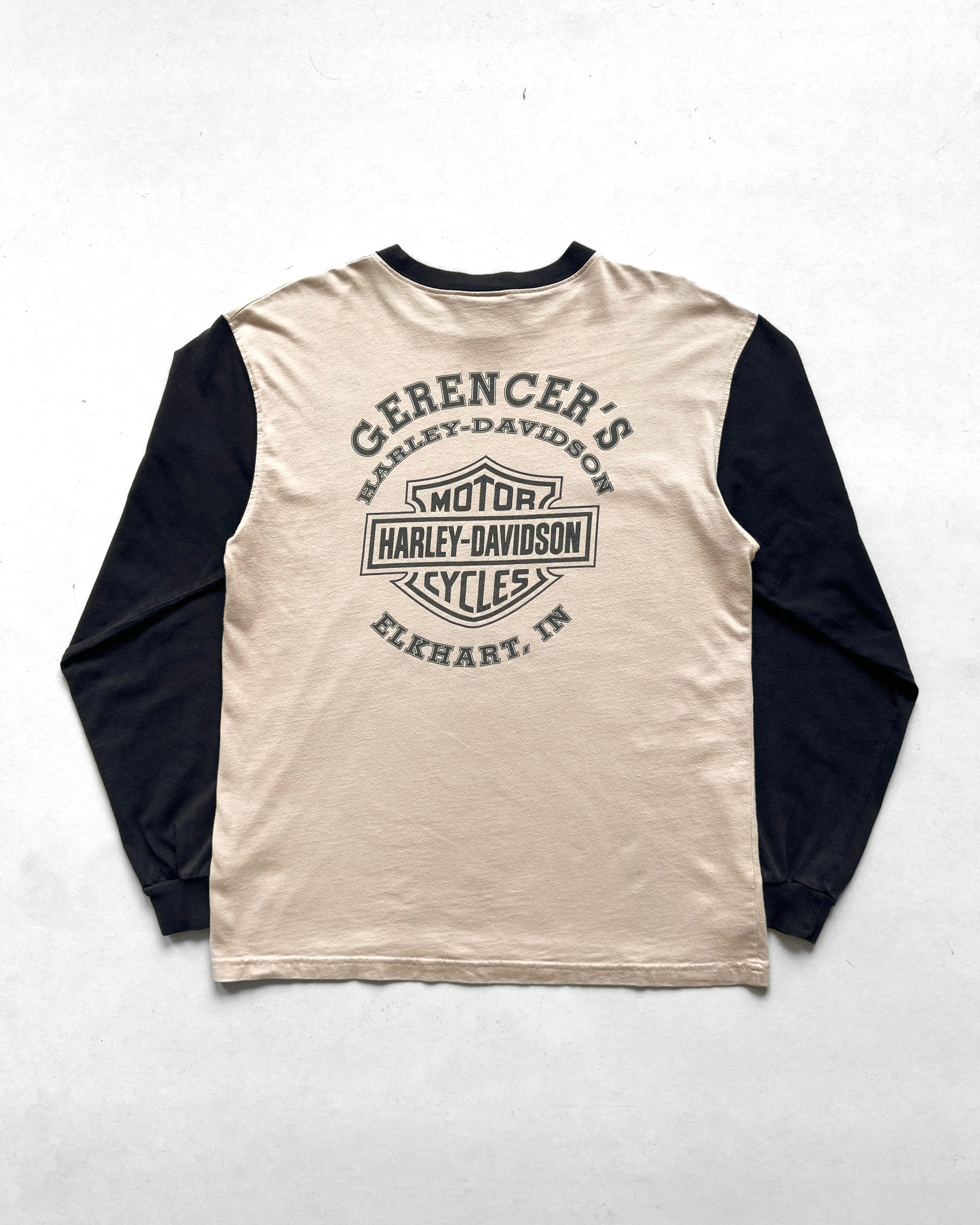 2000S HARLEY DAVIDSON TWO-TONE LONGSLEEVES TEE (M)
