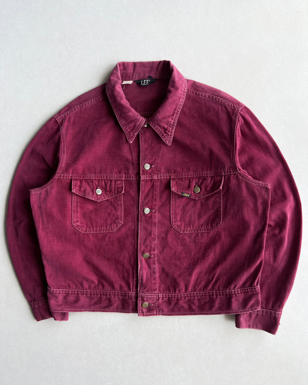 1970S MAROON LEE MOLESKIN WORK JACKET (L/XL)