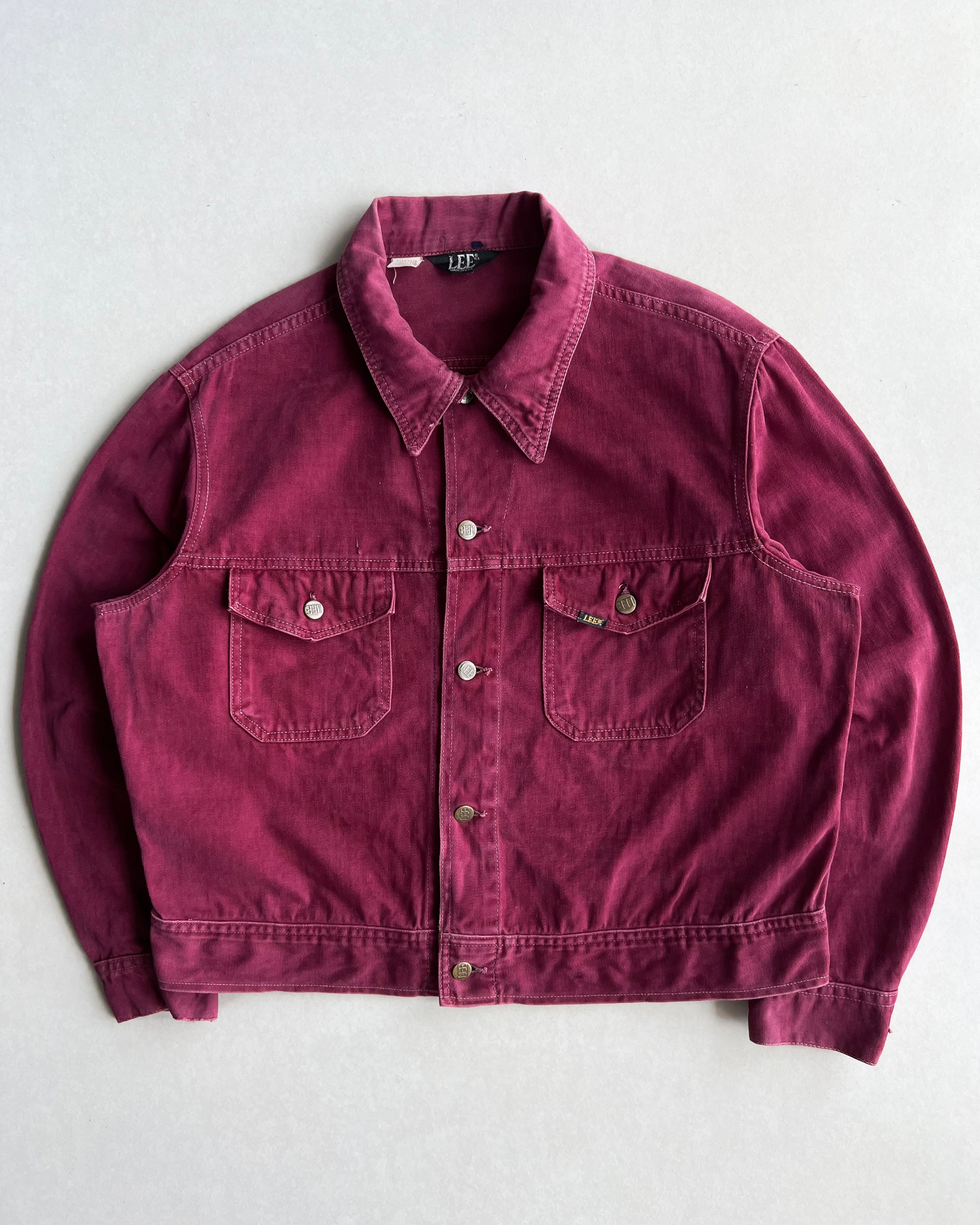 1970S MAROON LEE MOLESKIN WORK JACKET (L/XL)