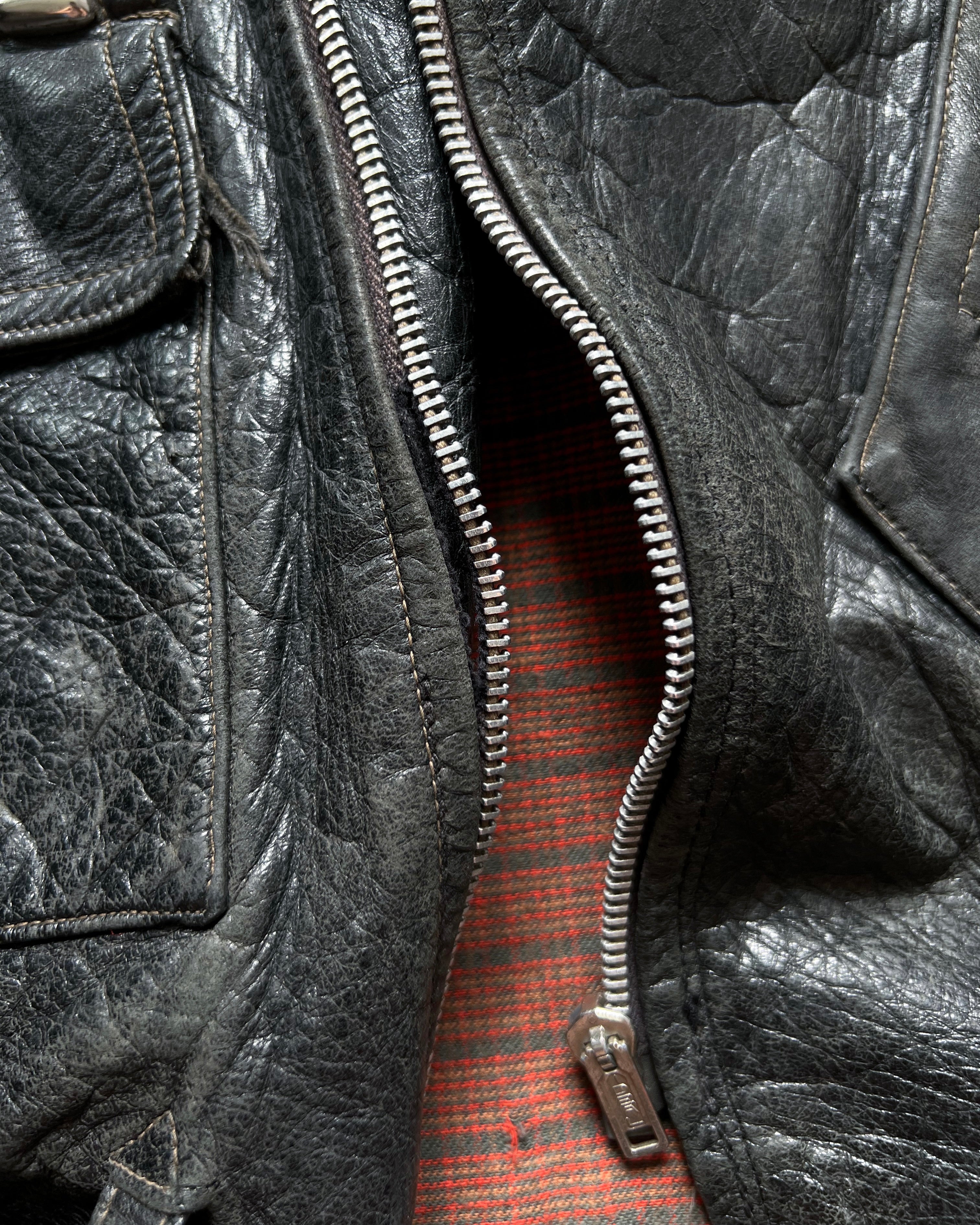 1950S 'D' POCKET MOTORCYCLE LEATEHR JACKET (L)
