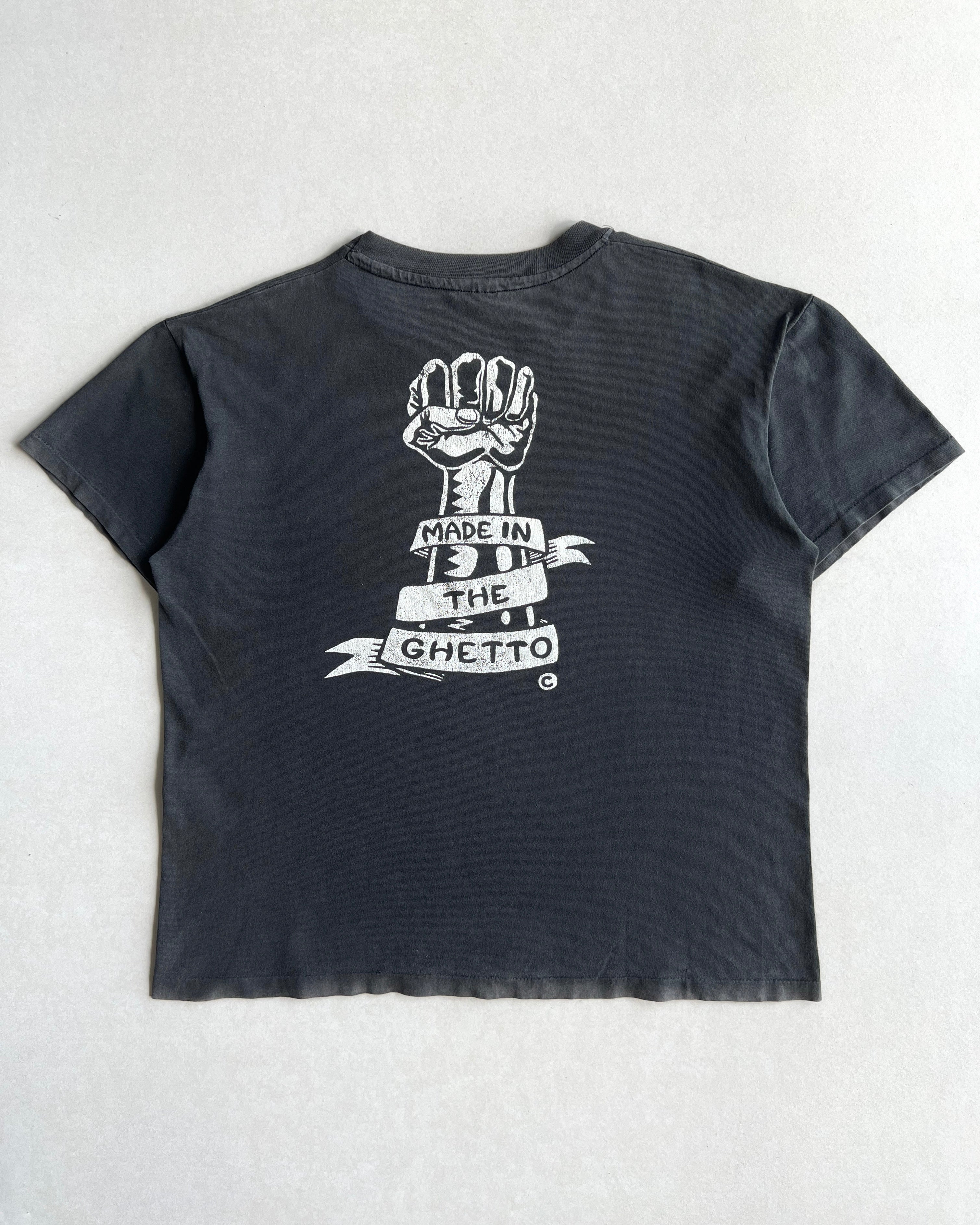 1990S FADED 'MADE IN THE GHETTO' SINGLE SITCH TEE (L)