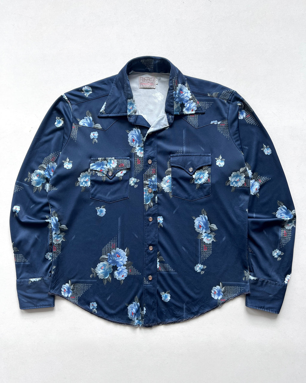 1960S H BAR C RANCHWEAR FLORAL SHIRT (L)