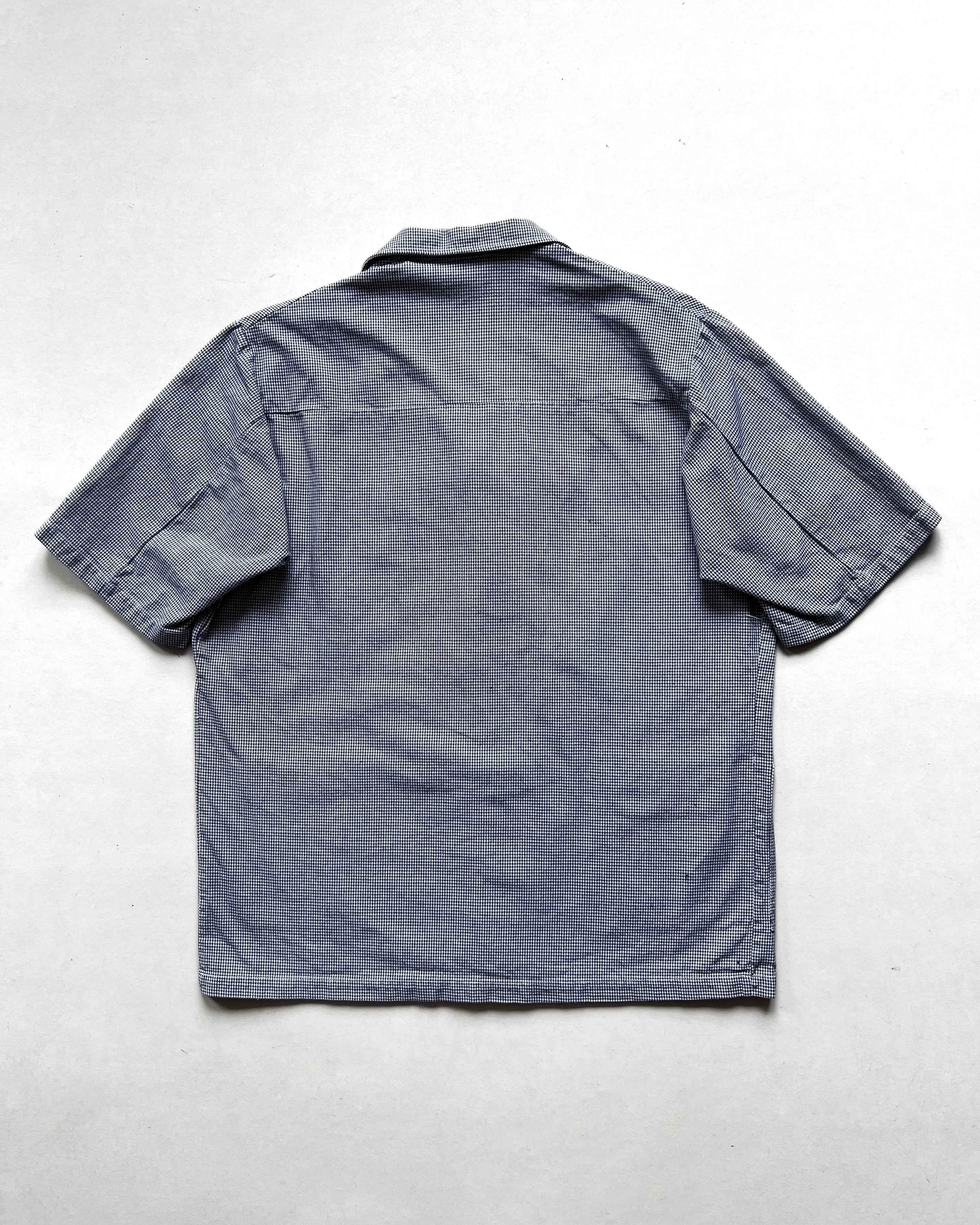 1960S BRAGARD FRENCH HOUNDSTOOTH SHORT SLEEVES SHIRT (L)