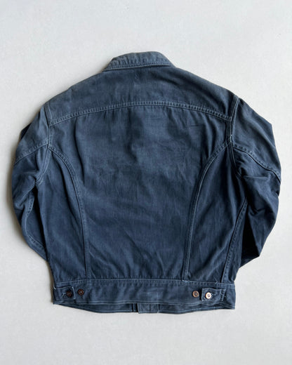 1970S GREY/NAVY LEE MOLESKIN WORK JACKET (M)