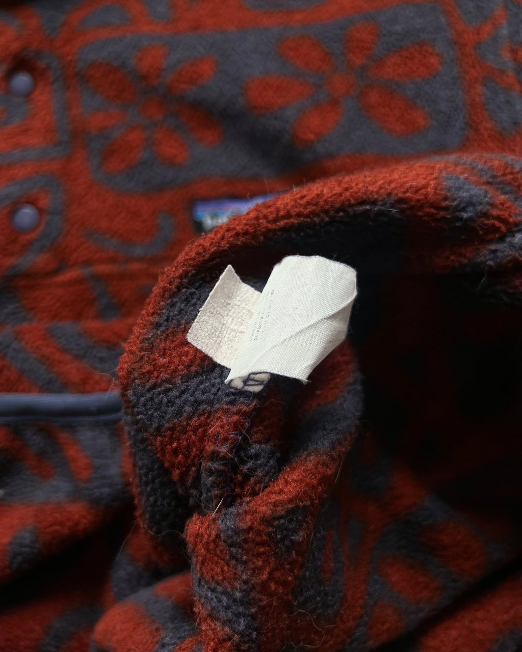 1990S PATAGONIA SYNCHILLA 'ISLAND BLOCK' SNAP-T FLEECE (M)