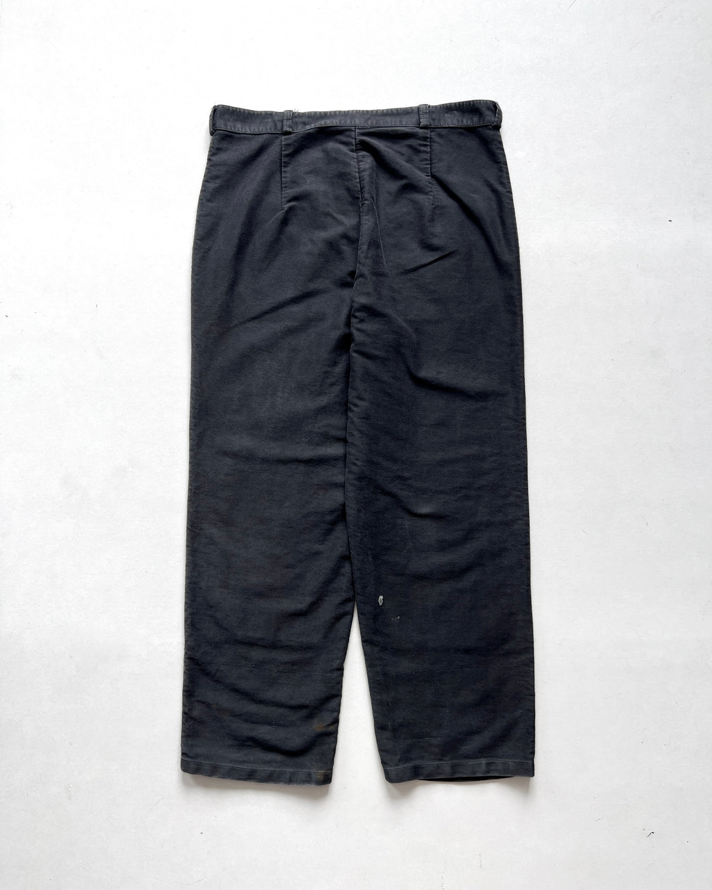 1960S BLACK EUROPE MOLESKIN DOUBLE KNEE PANTS (36)
