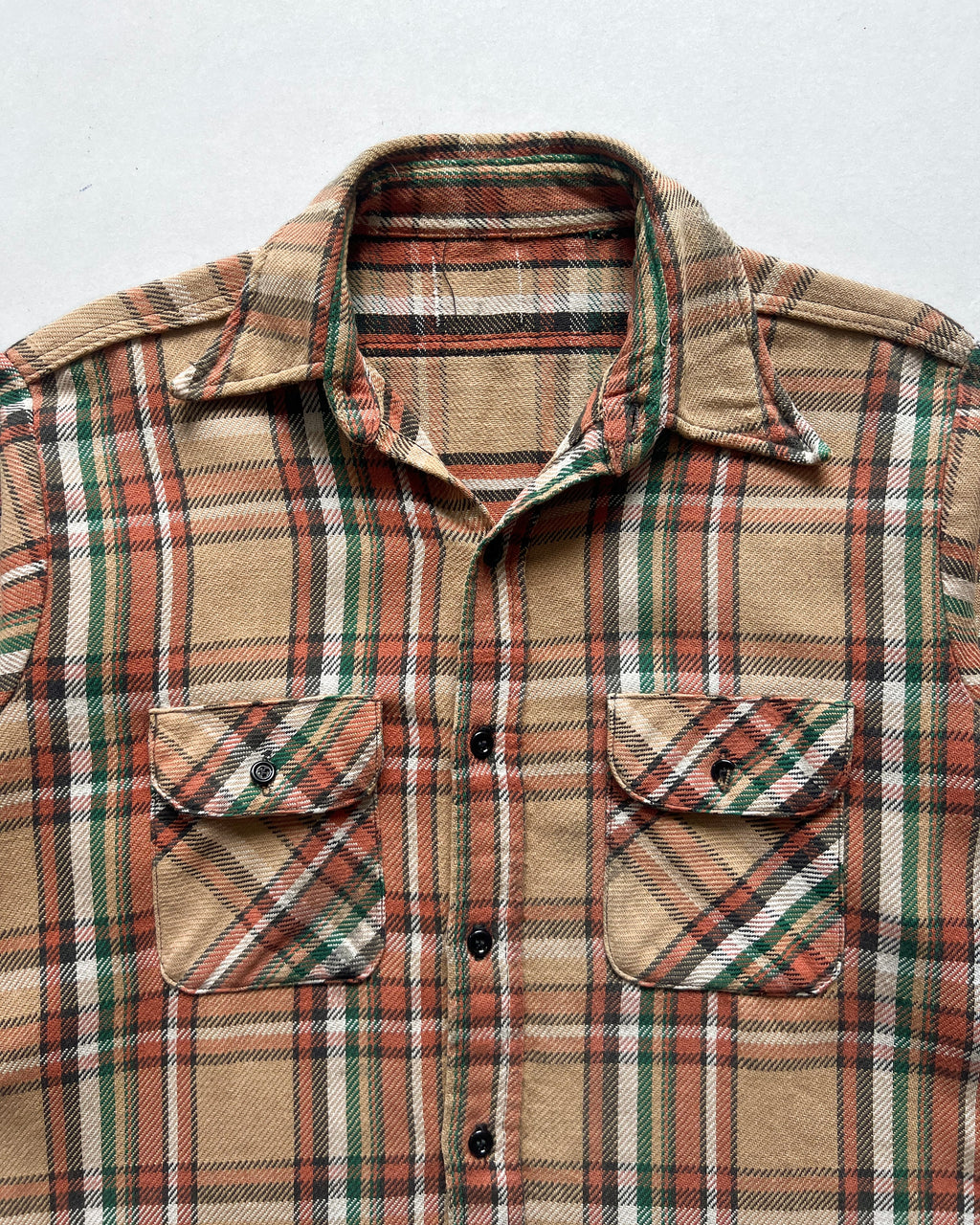 1970S DOUBLE POCKET TARTAN FLANNEL (L)