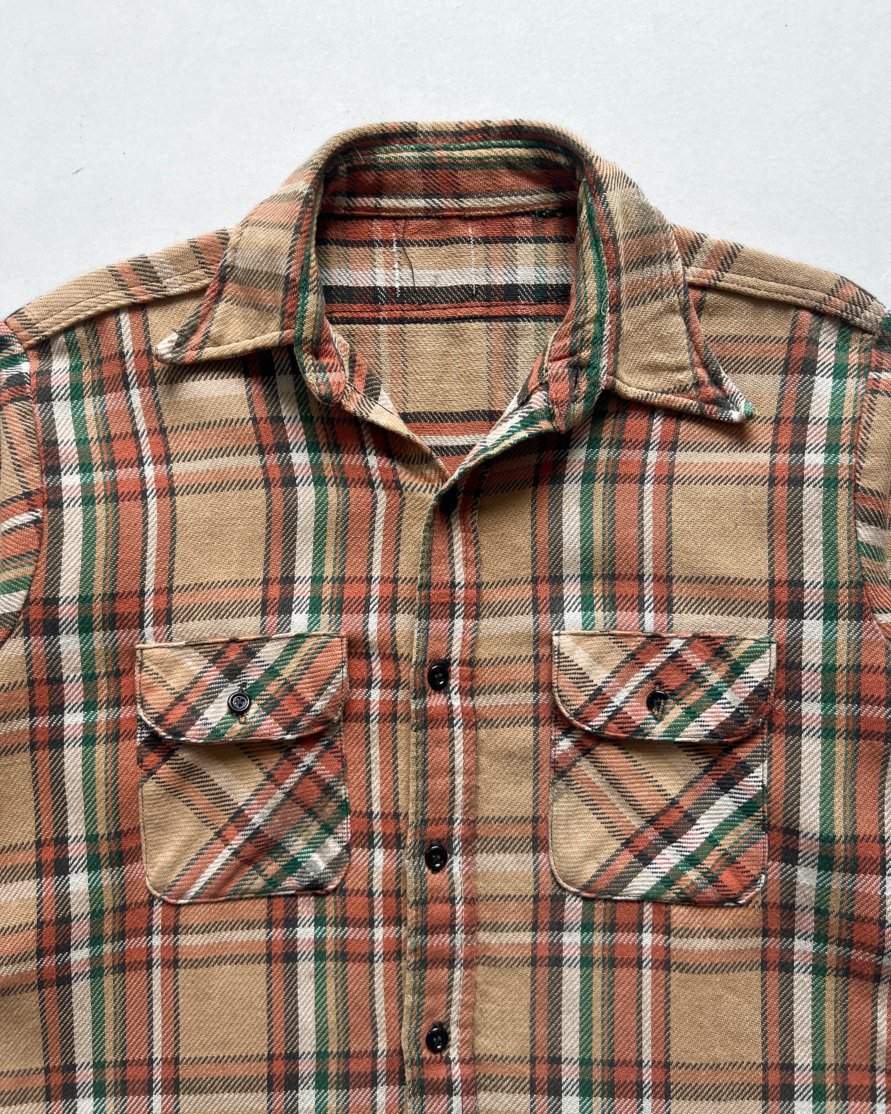1970S DOUBLE POCKET TARTAN FLANNEL (L)