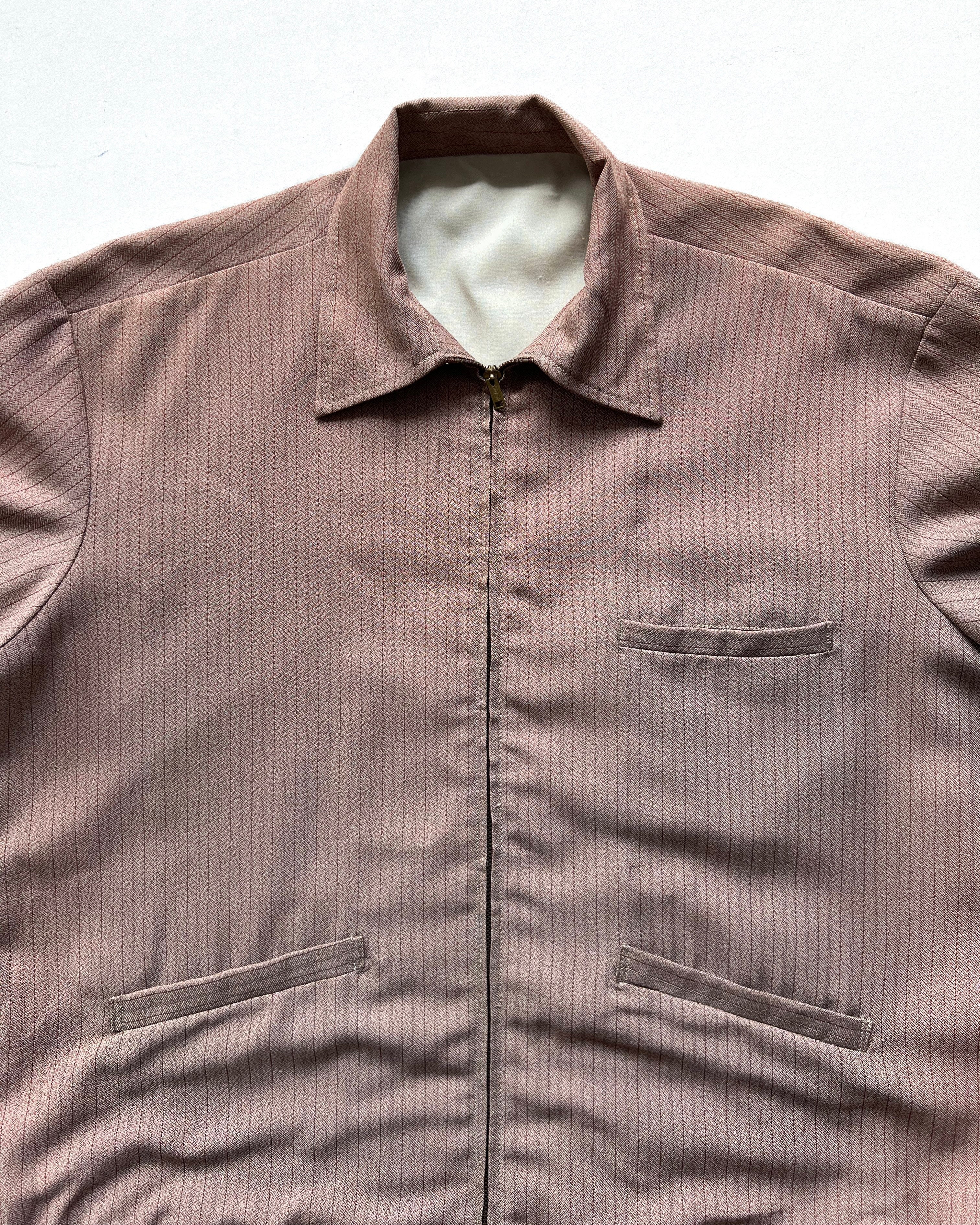 1960S SALMON PINK STRIPES GABARDINE JACKET (XL)