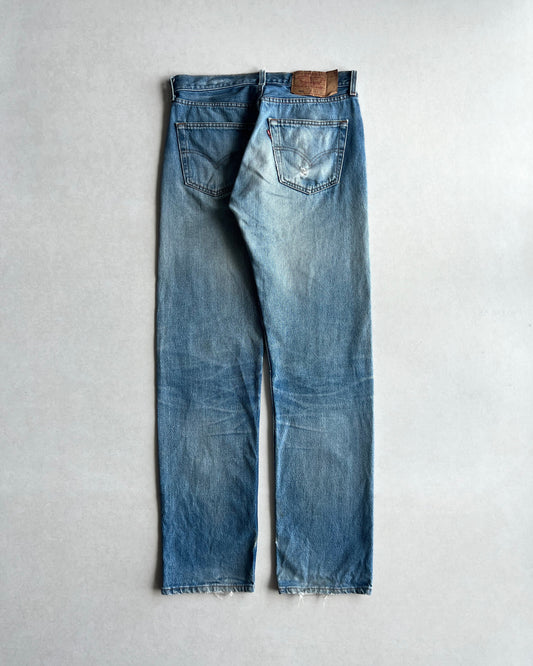 1990S FADED WASHED LEVI'S 501 JEANS (33X36)