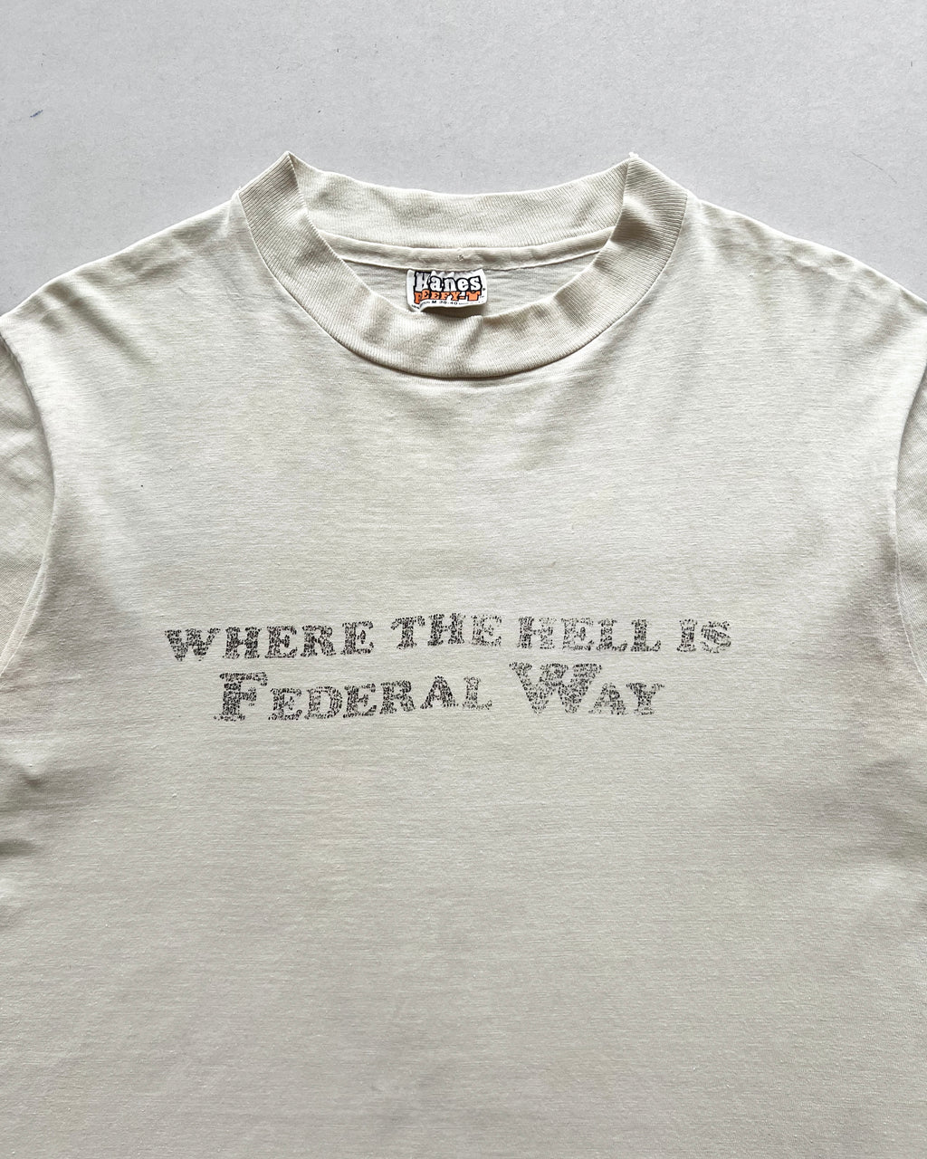 1980S 'WHERE THE HELL IS FEDERAL WAY' SINGLE STITCH TEE (M)