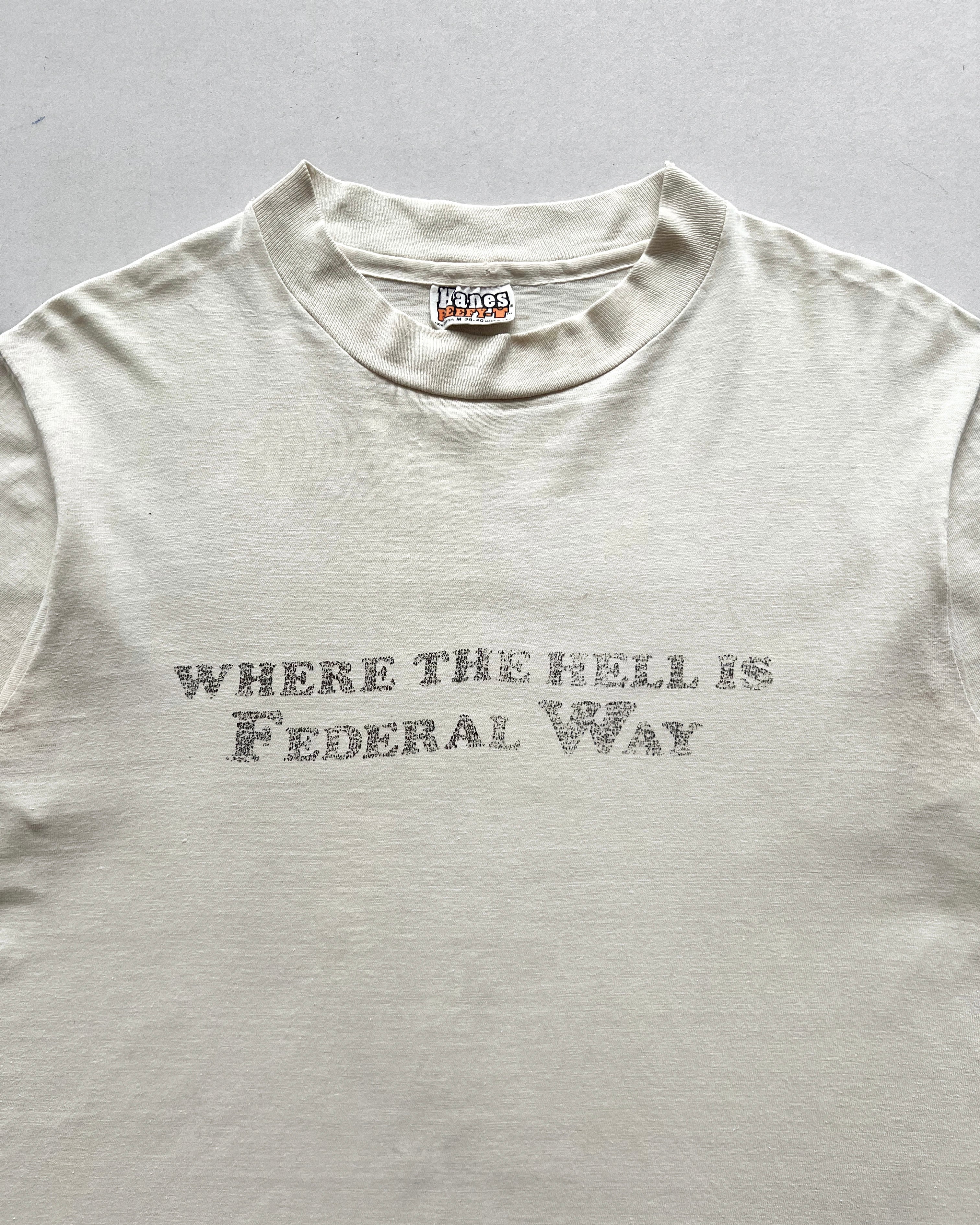 1980S 'WHERE THE HELL IS FEDERAL WAY' SINGLE STITCH TEE (M)
