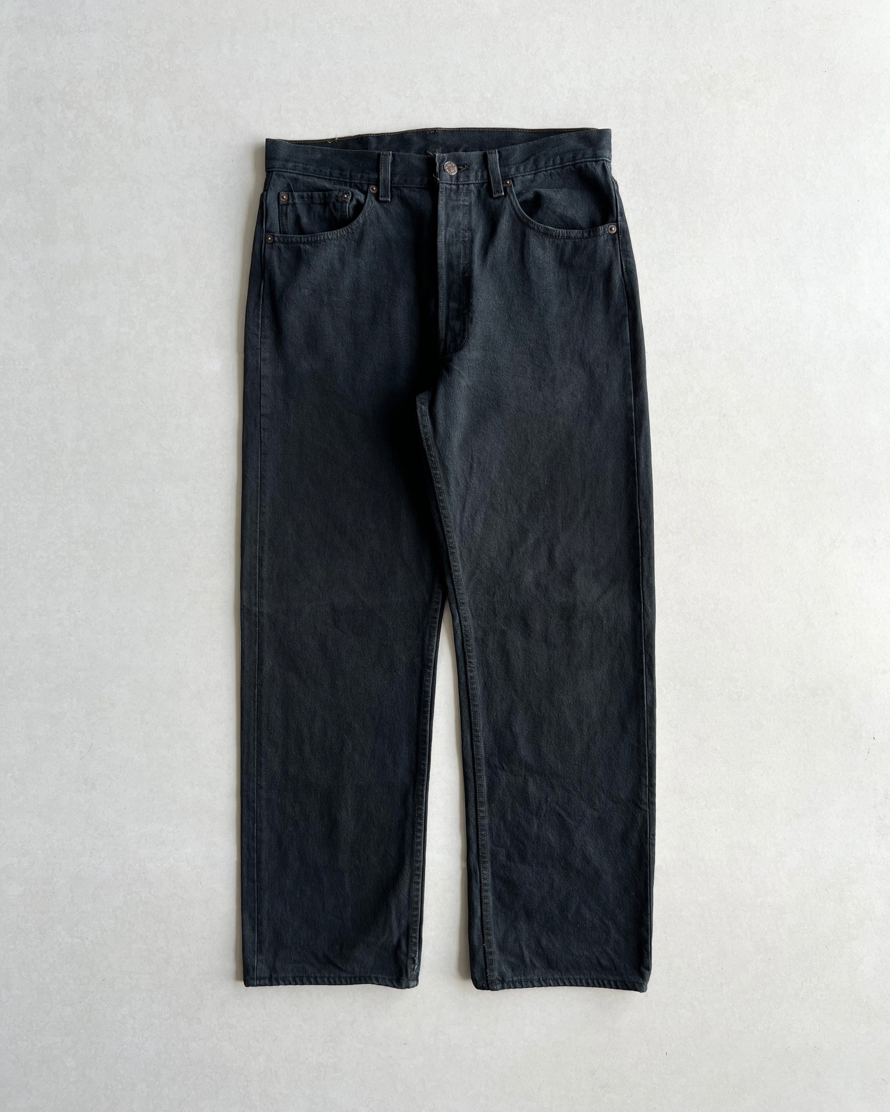 1980S OVERDYED BLACK LEVI'S 501 JEANS (32X29)