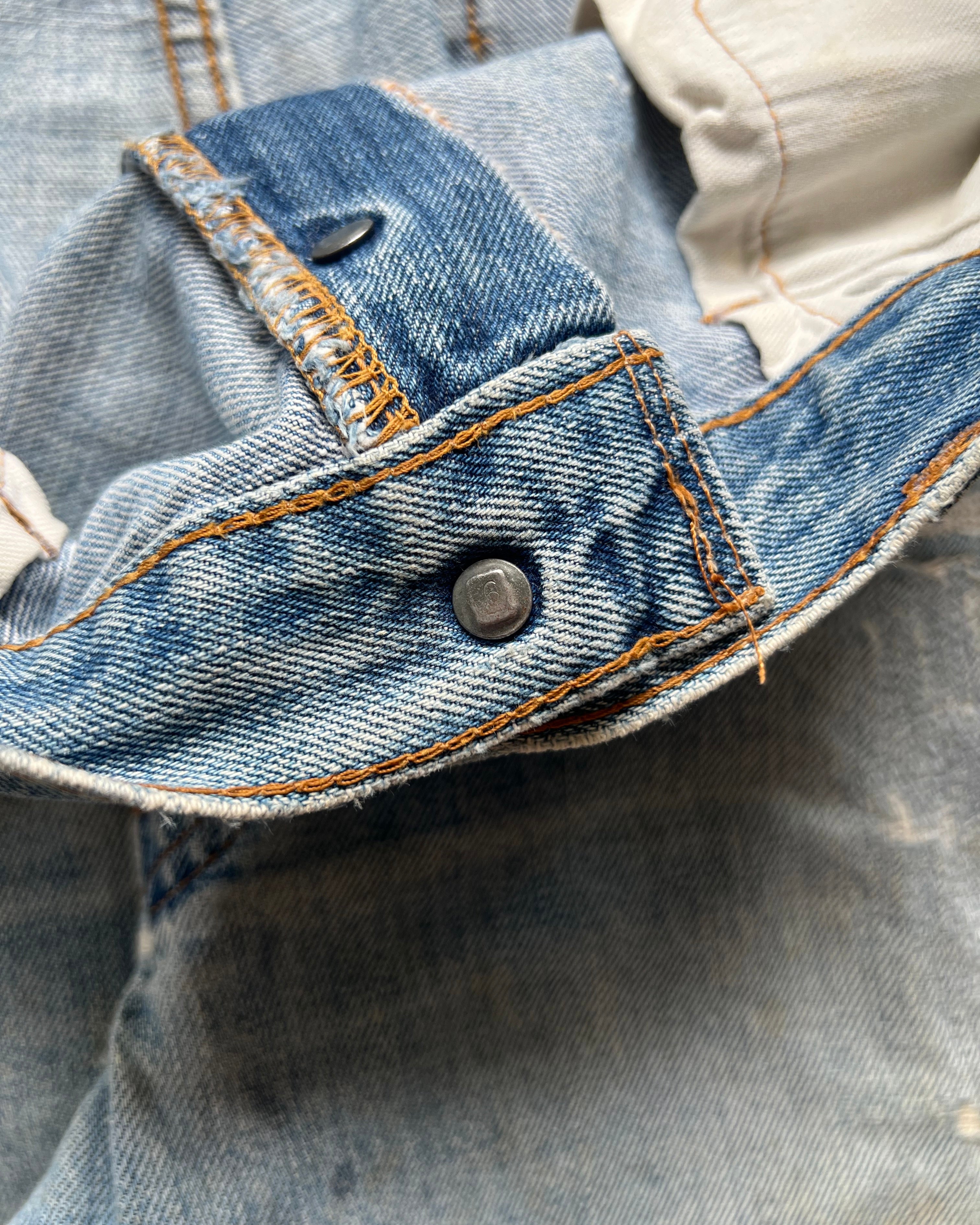 1970S LEVI'S 501 REDLINE SELDVEDGE REPAIRED JEANS (36)