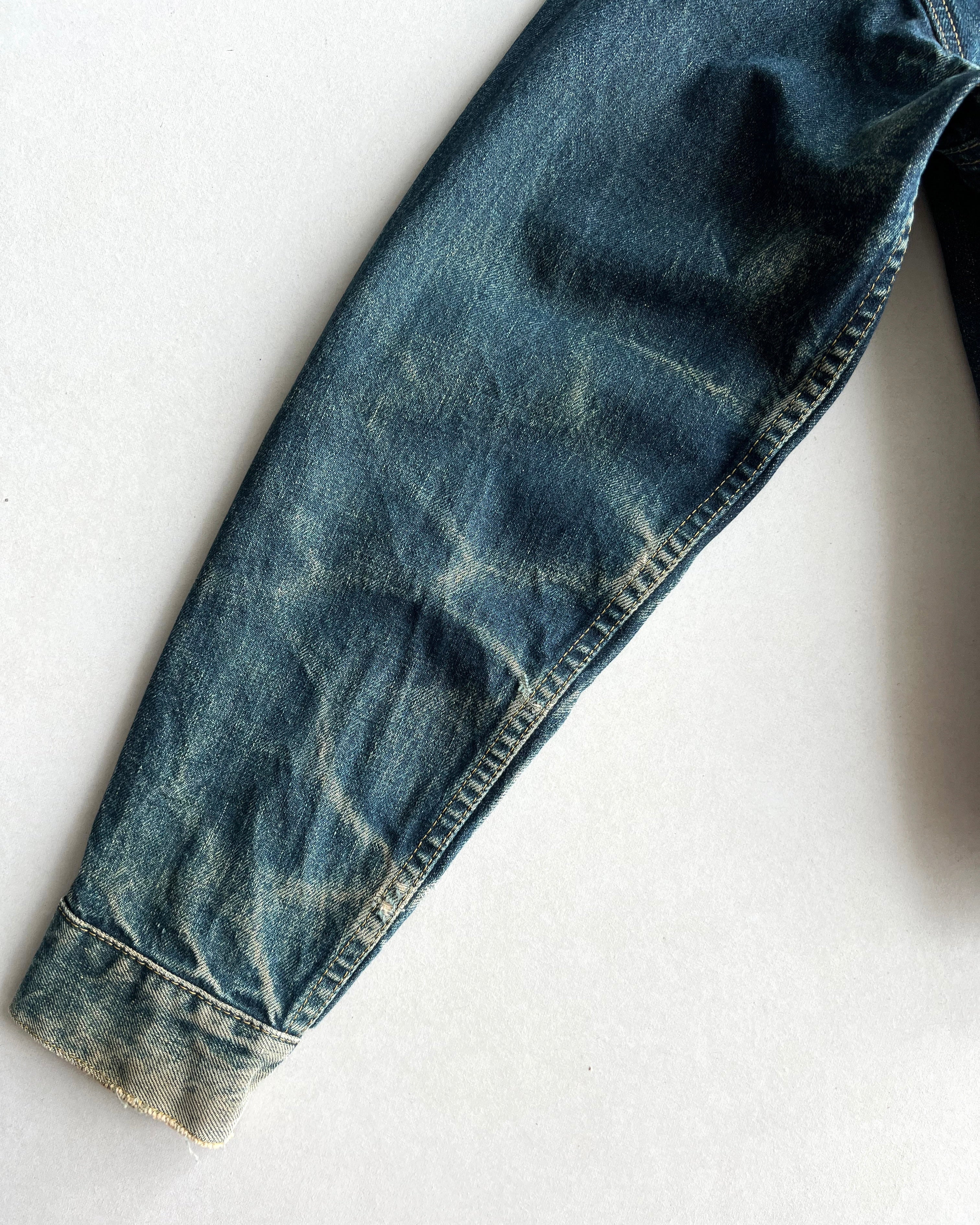 1990S FADED BIG E LEVI'S TYPE II SELVEDGE DENIM JACKET (M/L)