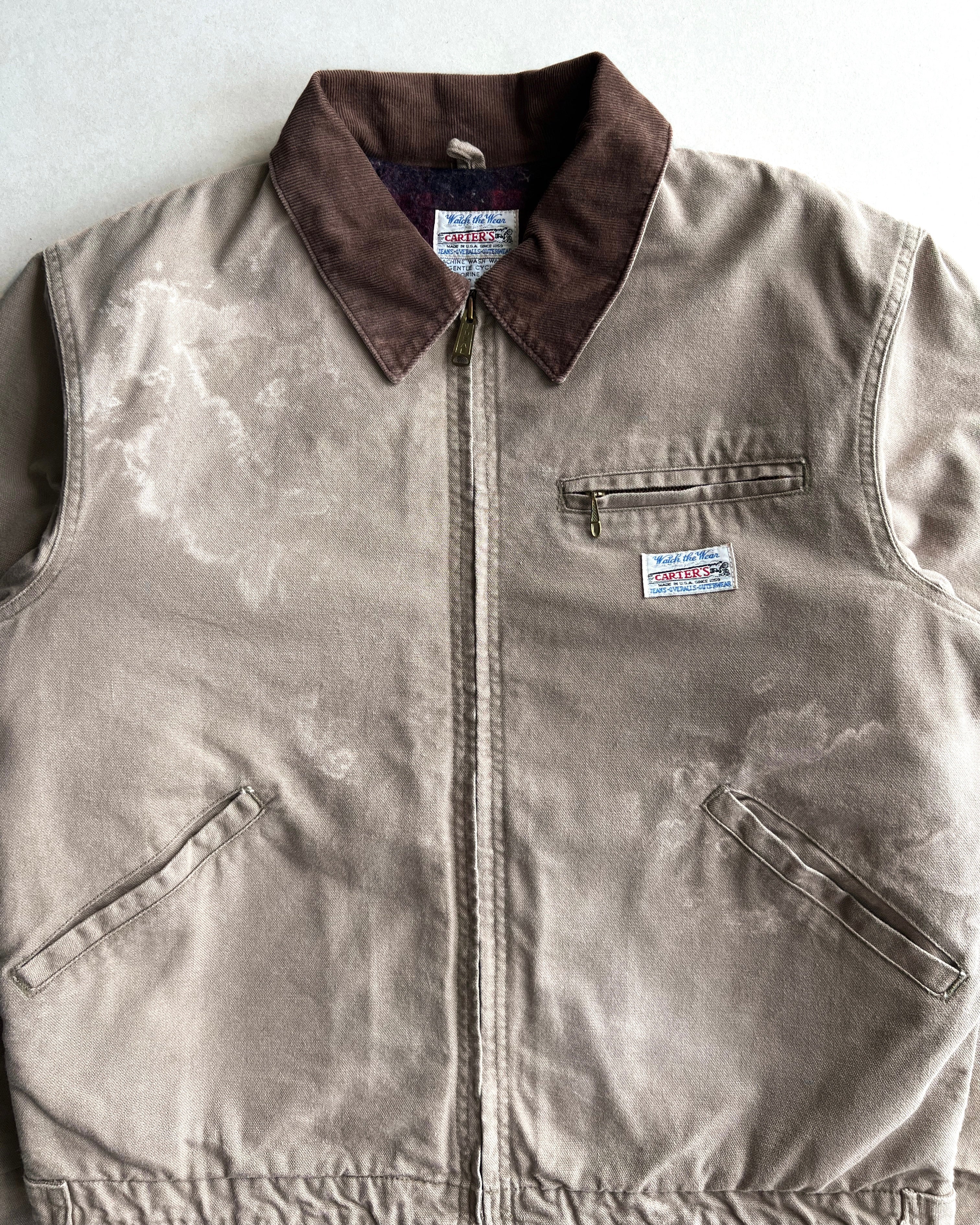 1980S SUN FADED CARTER'S CANVAS WORK JACKET (L)